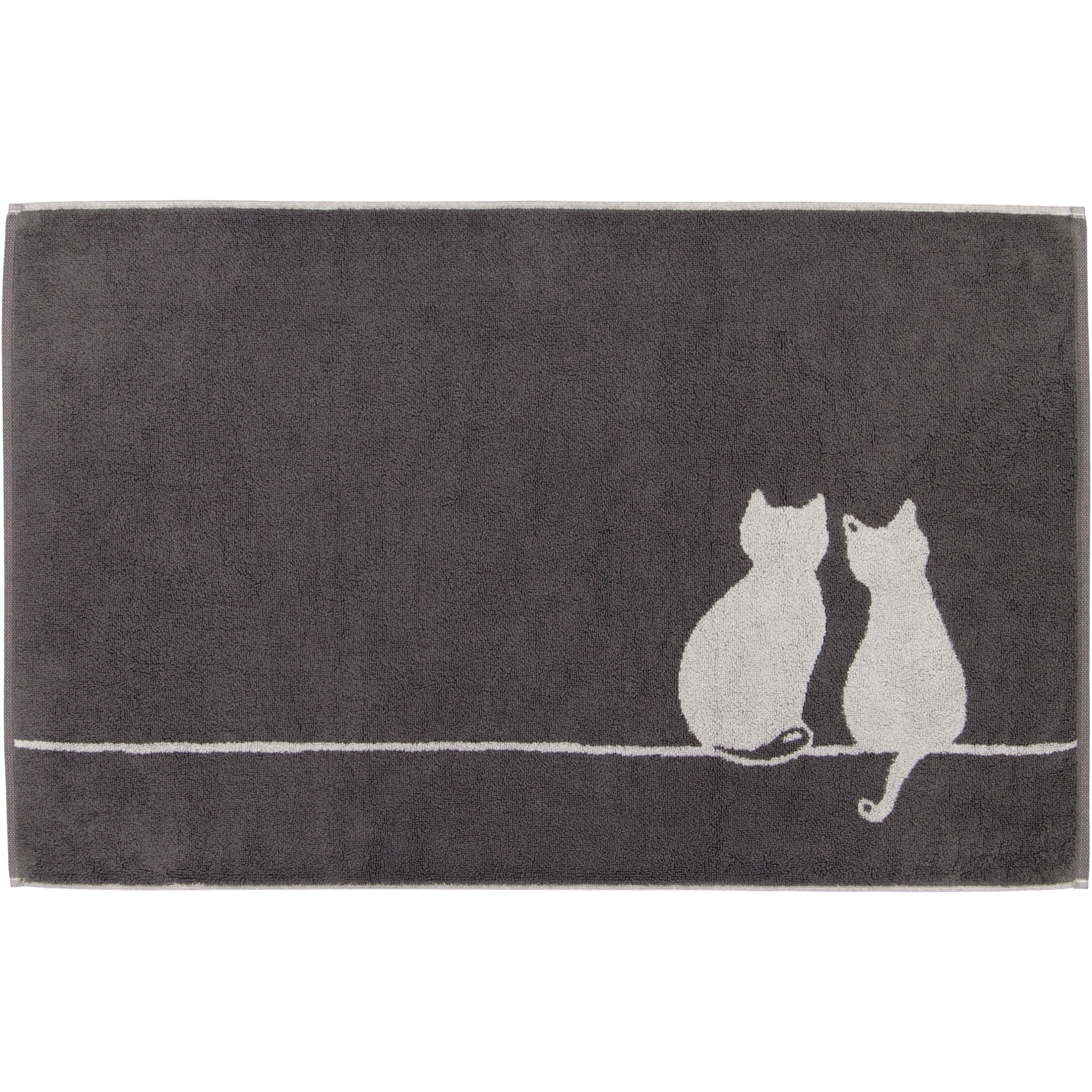 Cawö Badematten CUTE CATS You & Me 6263 basalt/platin - 77 - 50x80 cm