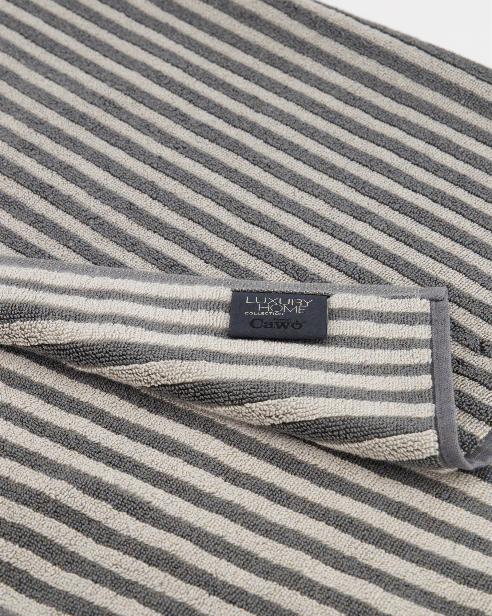 Cawö Badematten Two-Tone Stripes 480 schiefer - 77 - 50x80 cm