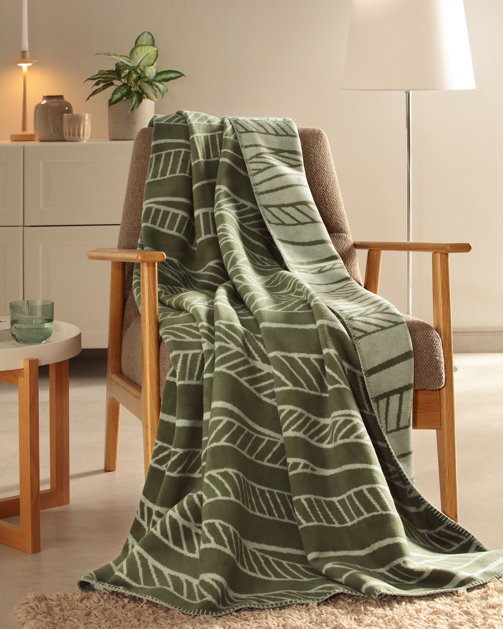 Villeroy & Boch Wohndecken Willow Olive Green - 150x200 cm