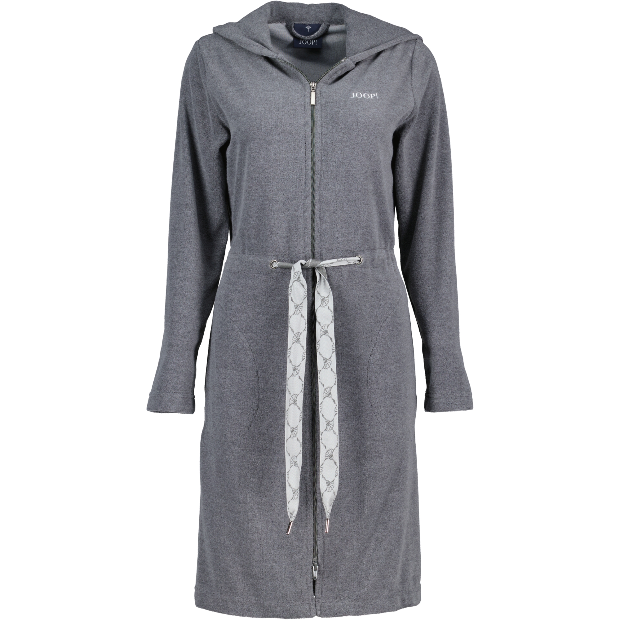 JOOP Active Damen Bademantel Kapuze kurz 1659 - Farbe: Anthrazit - 77 - L