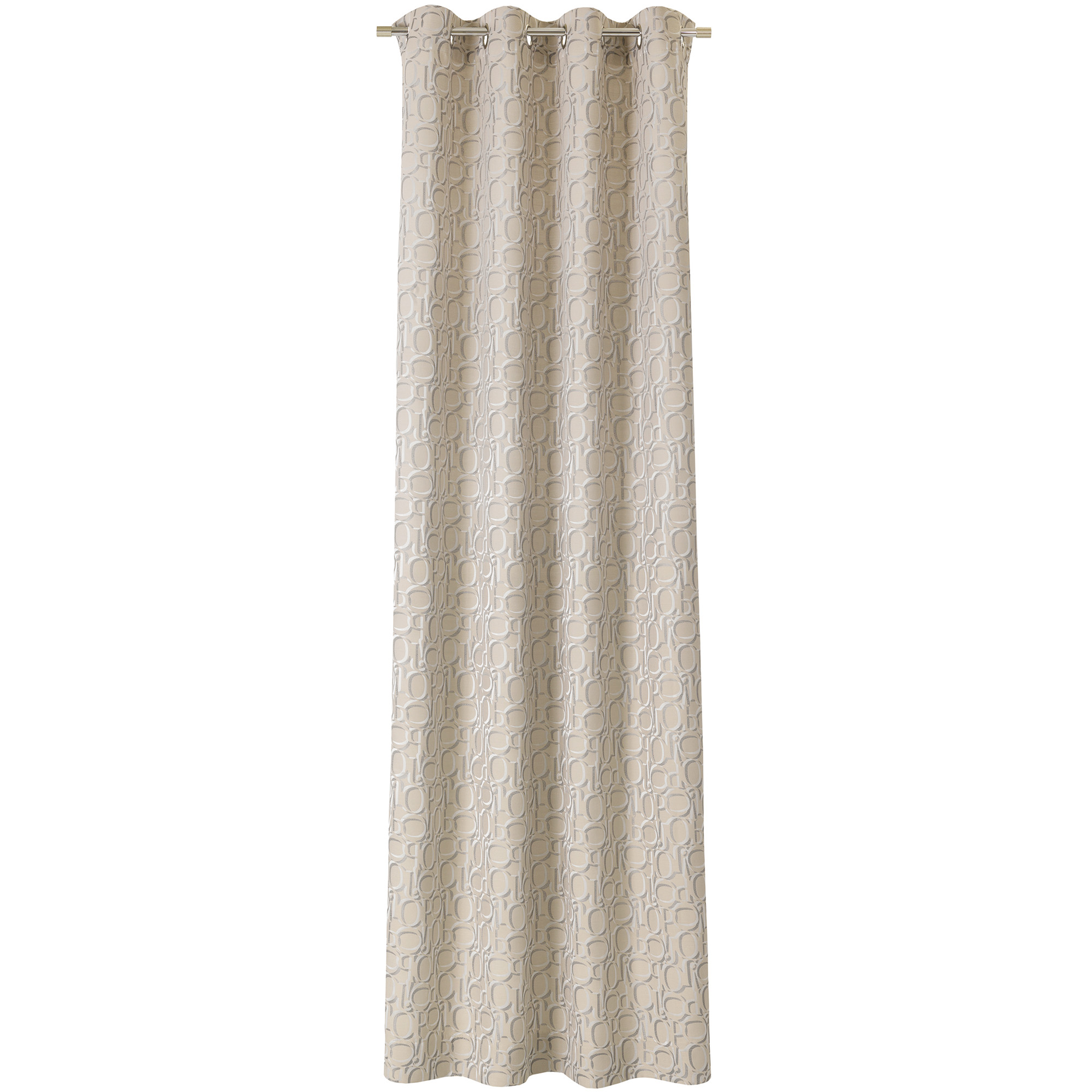 JOOP! Vorhang Gardine Ornament mit Ösen - Größe: 140x250 cm - Farbe: Beige - 030