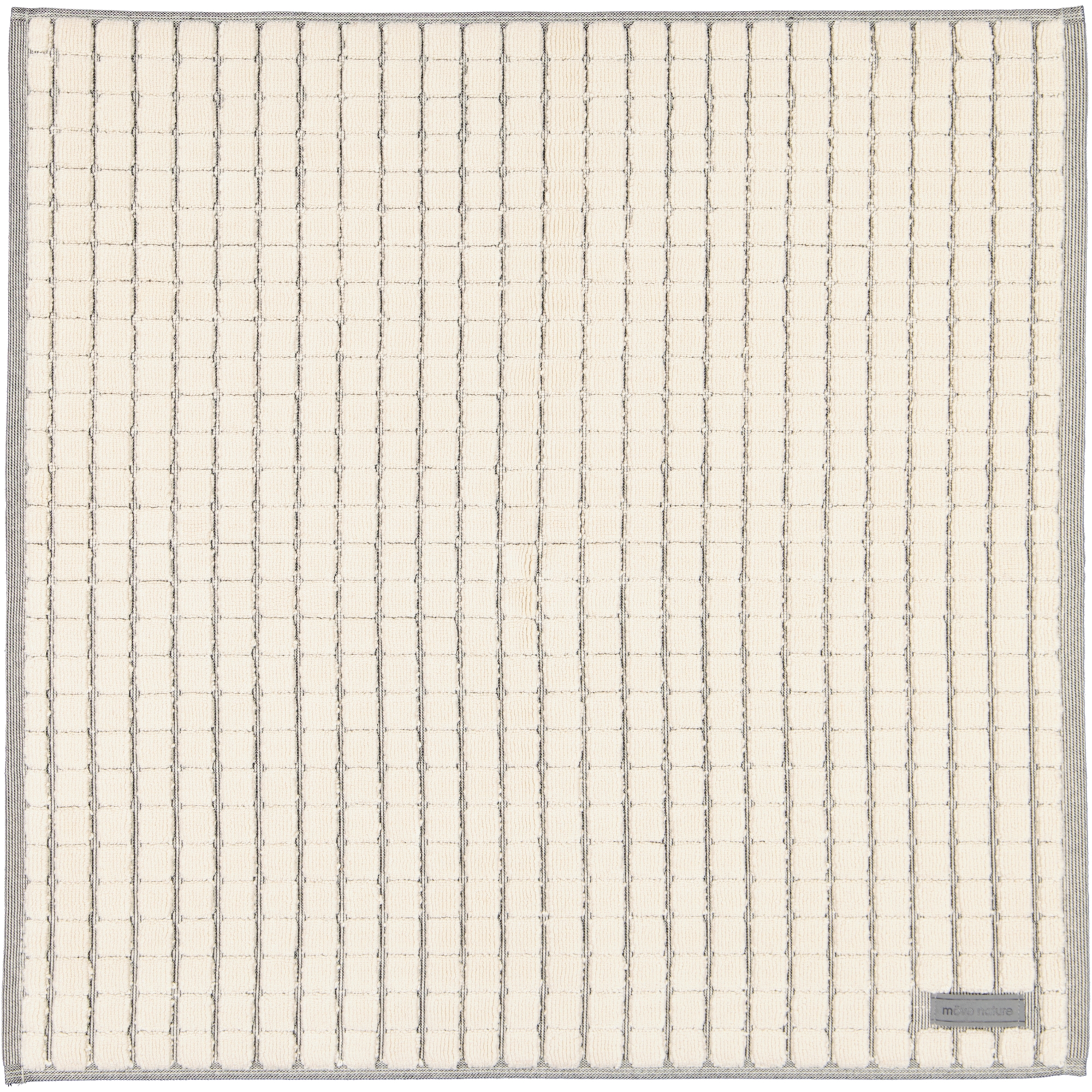 Möve - Eden - Badteppich Kästchenstruktur - Größe: 60x60 cm - Farbe: nature/black - 869 (1-0347/8127)