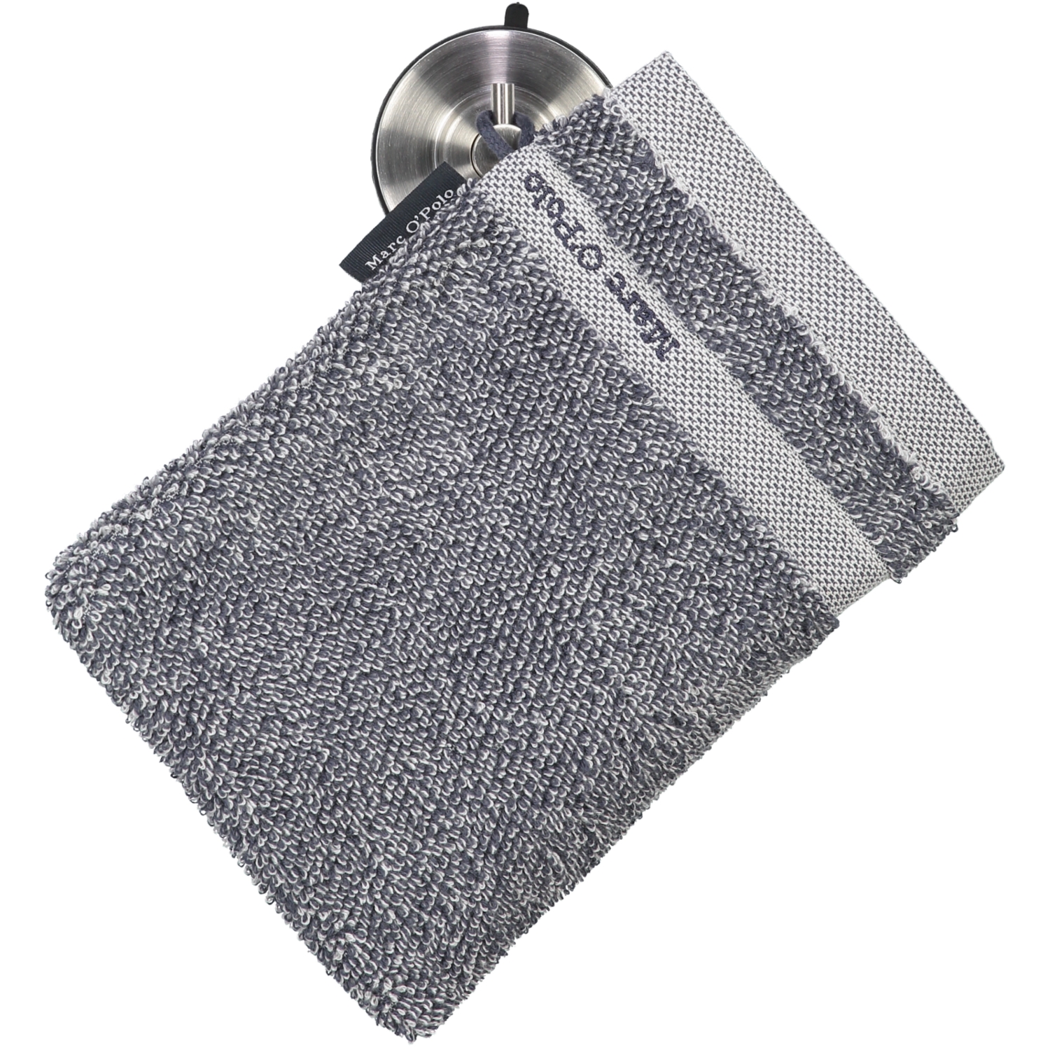 Marc o Polo Melange - Farbe: Marine/Light Silver - Waschhandschuh 16x21 cm