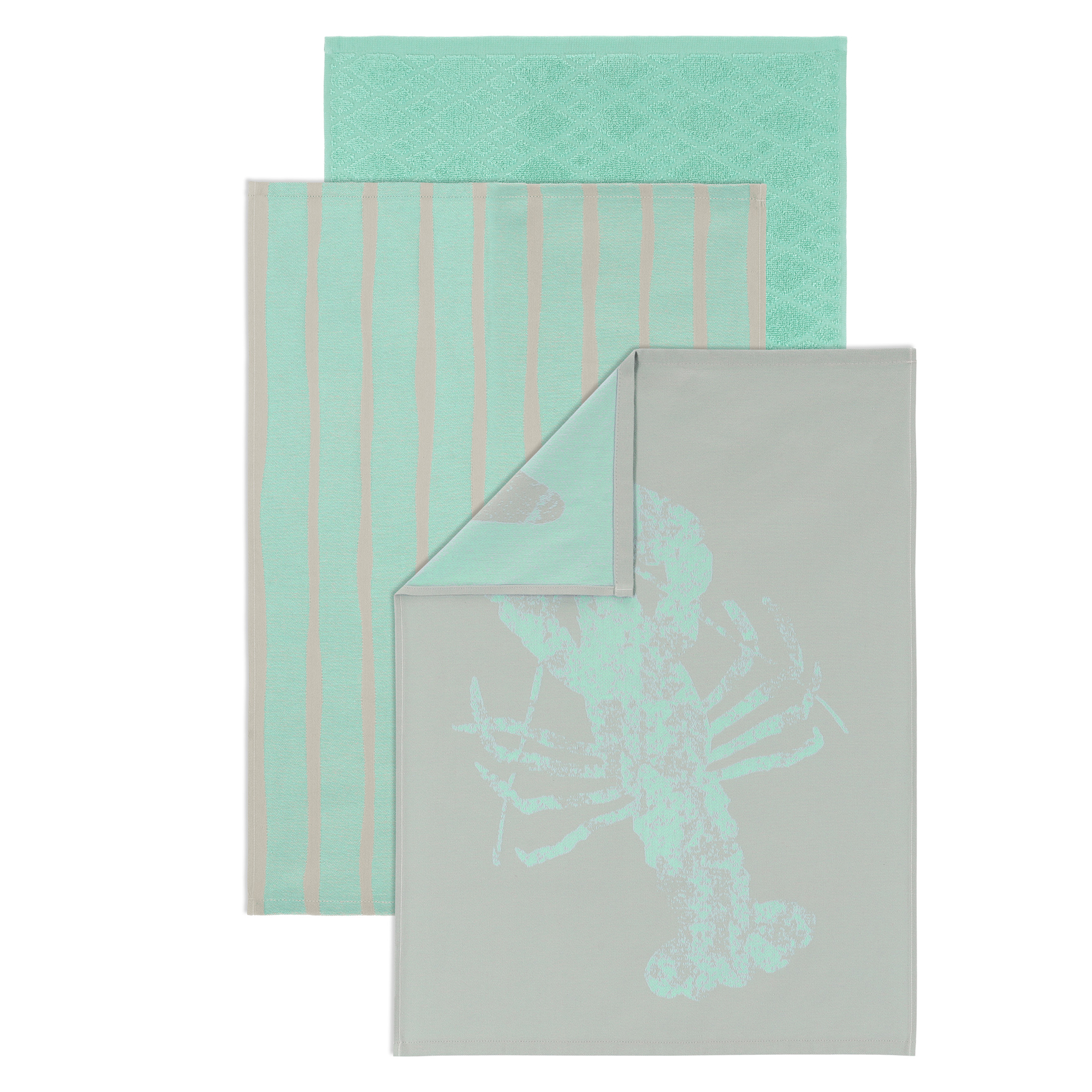 Vossen Geschirrtücher Lobster Luxe 3er Set basil blush - 0001 - 50x70 cm
