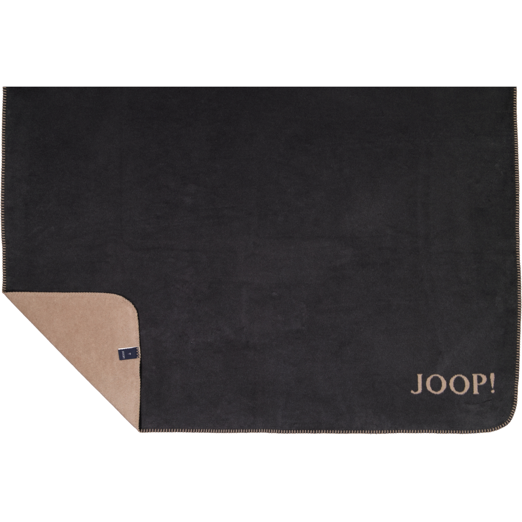 JOOP! Wohndecken Uni-Doubleface Anthrazit-Karamell - 150x200 cm