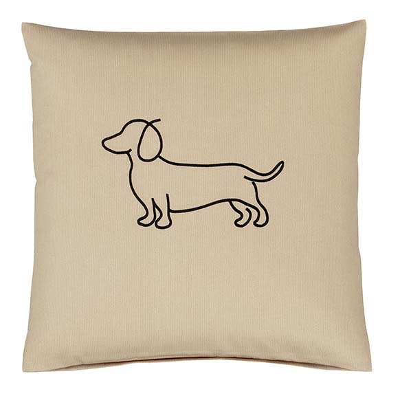 elegante Kissenbezüge WE LOVE DOGS Companion 24542 Schwarz-Beige - 9 - Nacken-Kissen 40x40 cm