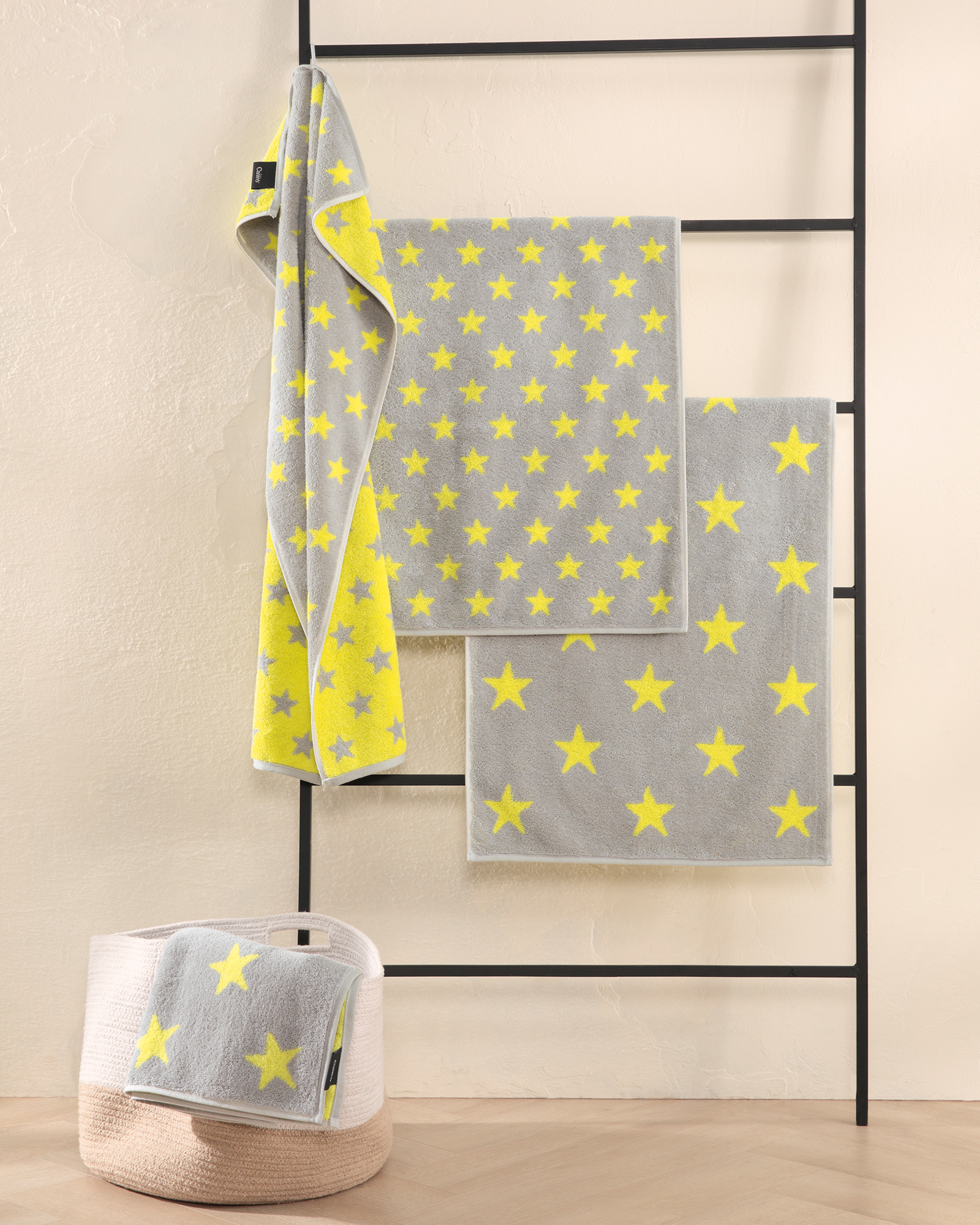 Cawö Handtücher NEW STARS Sterne klein 6261 platin/lime - 75