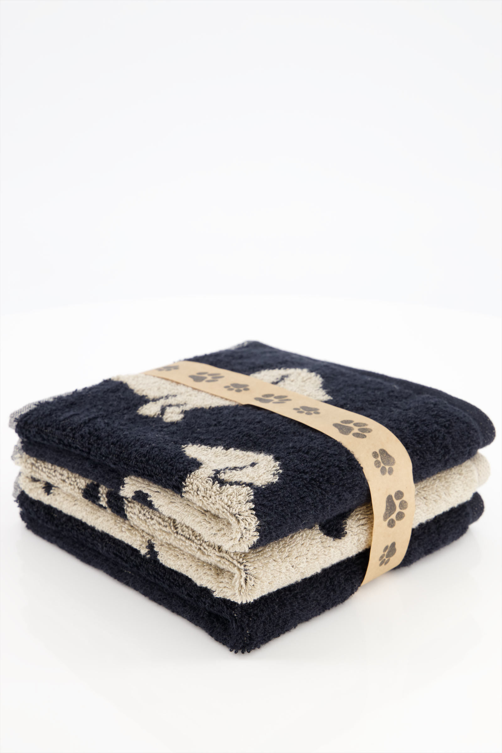 Cawö Seiftücher WE LOVE DOGS Mix 6249 3er Set Schwarz-Beige - 93 - 30x30 cm