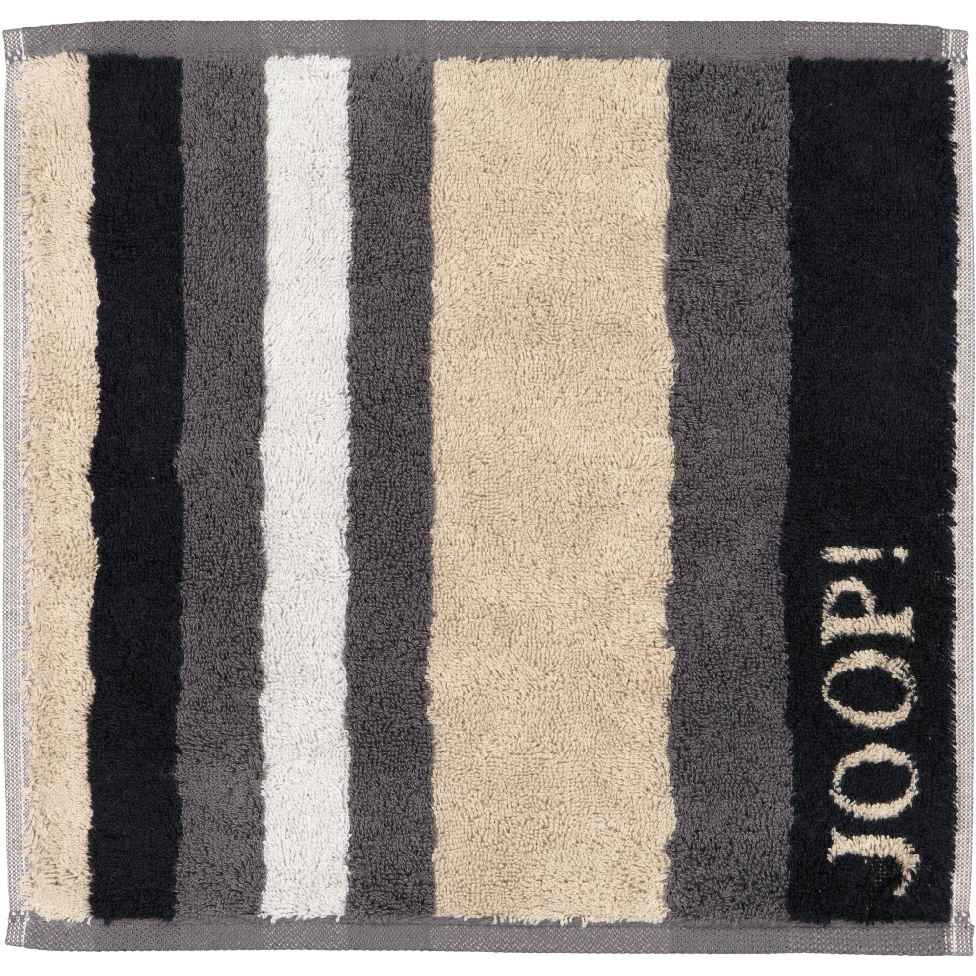 JOOP! Handtücher Vibe Streifen 1698 stein - 37 - Seiflappen 30x30 cm