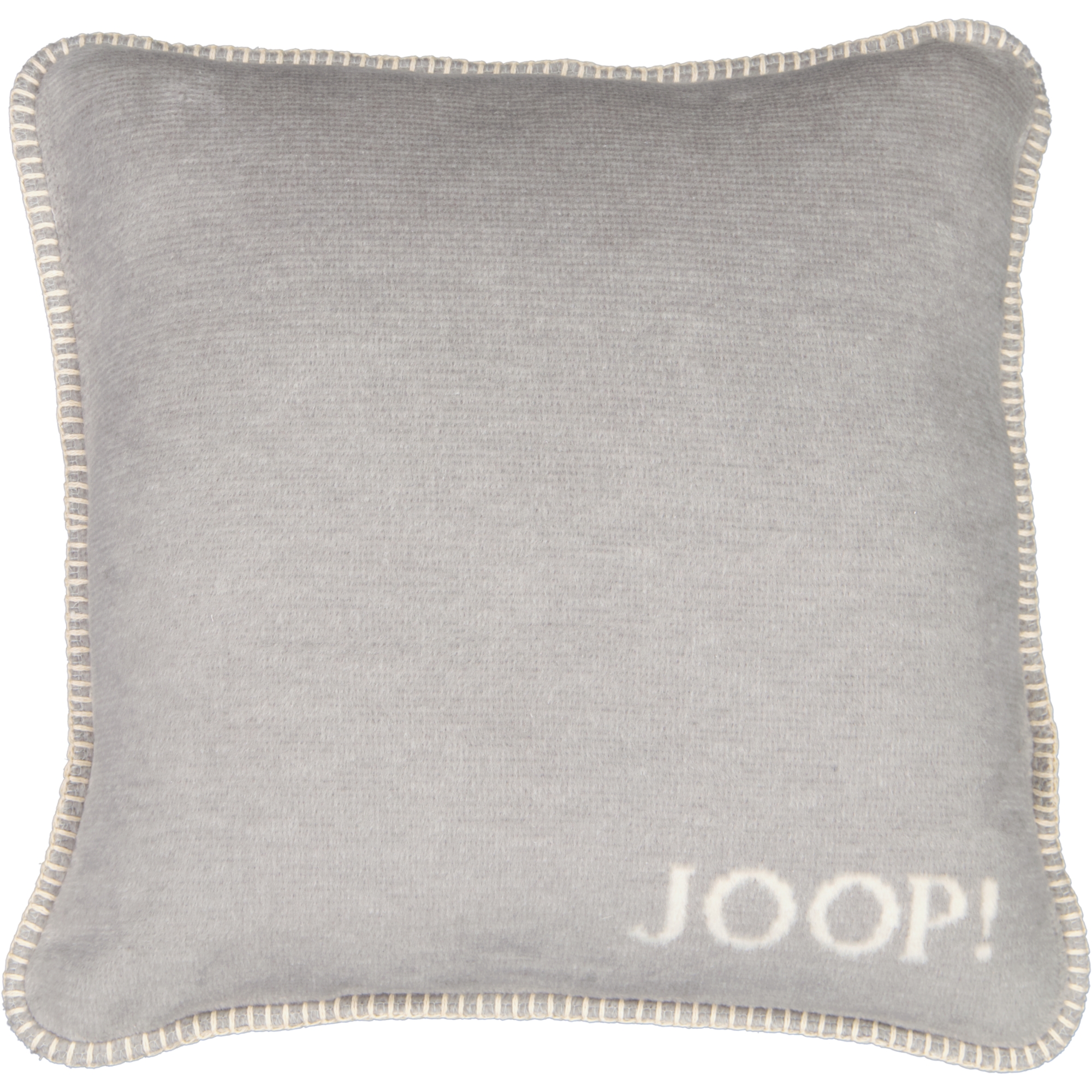 JOOP! Kissenhülle Melange-Doubleface - Größe: 50x50 cm - Farbe: Silber-Natur