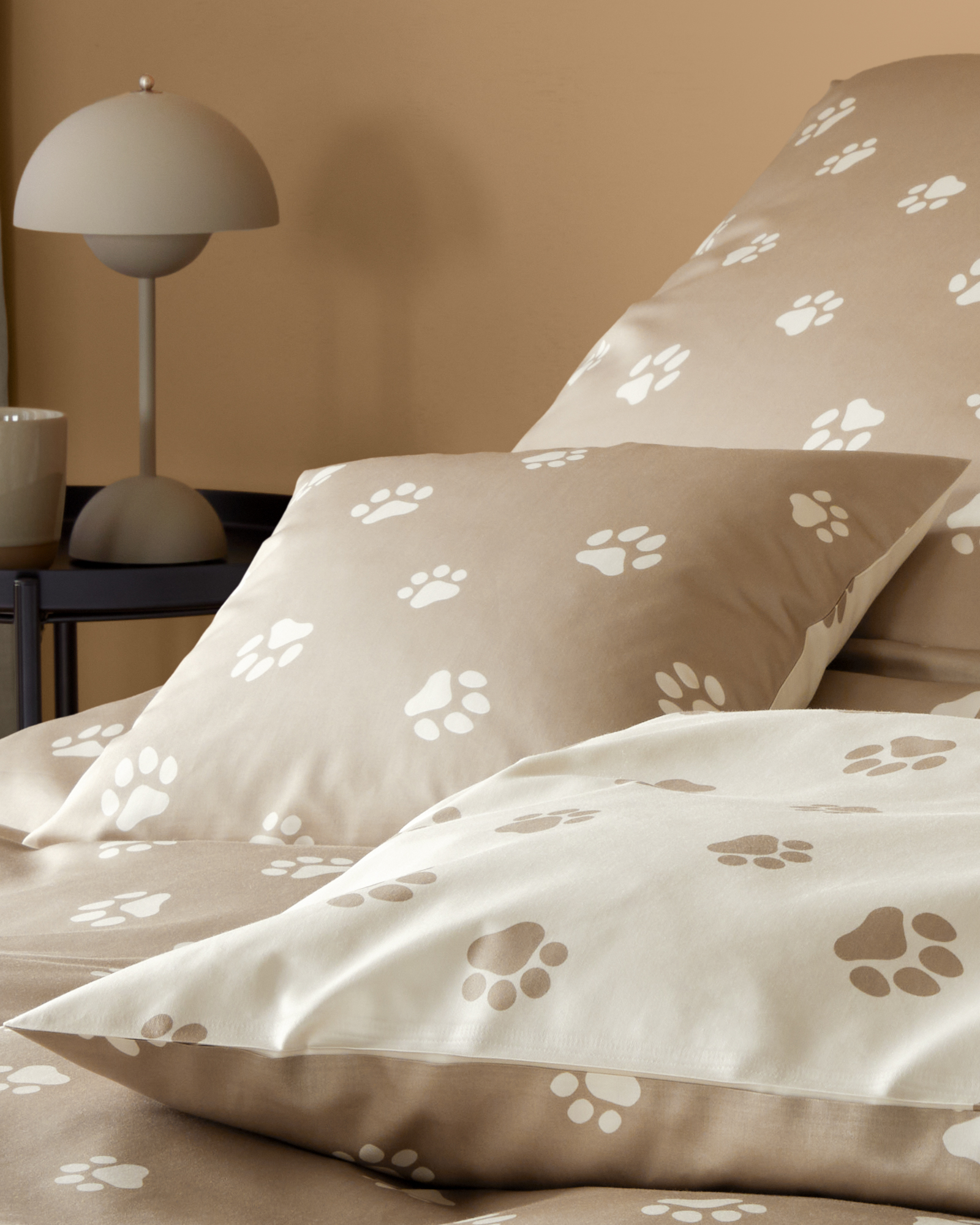elegante Bettwäsche WE LOVE DOGS Paws 24541 Natur-Beige - 7