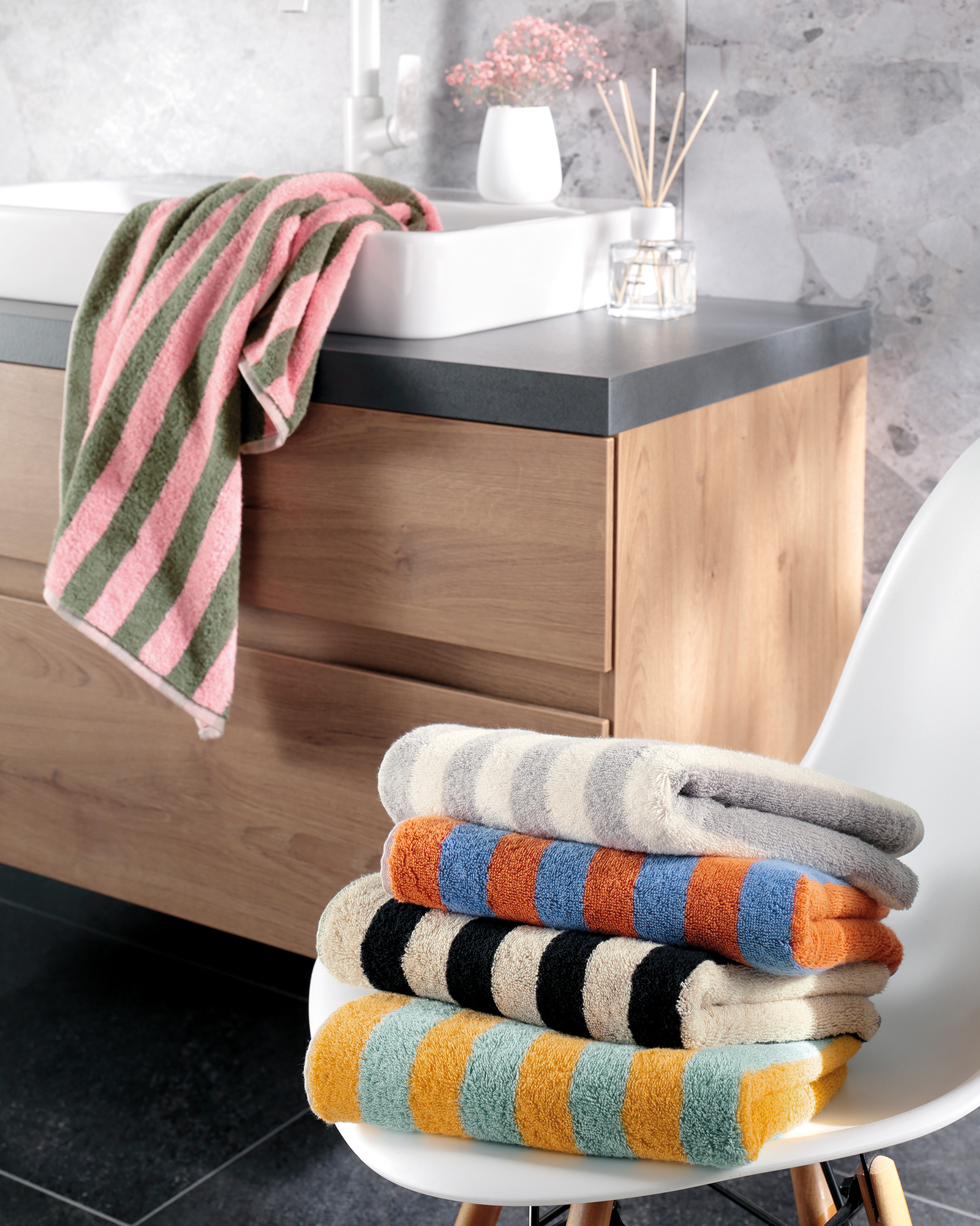 Cawö Handtücher Bold Streifen 6277 schwarz/beige - 93