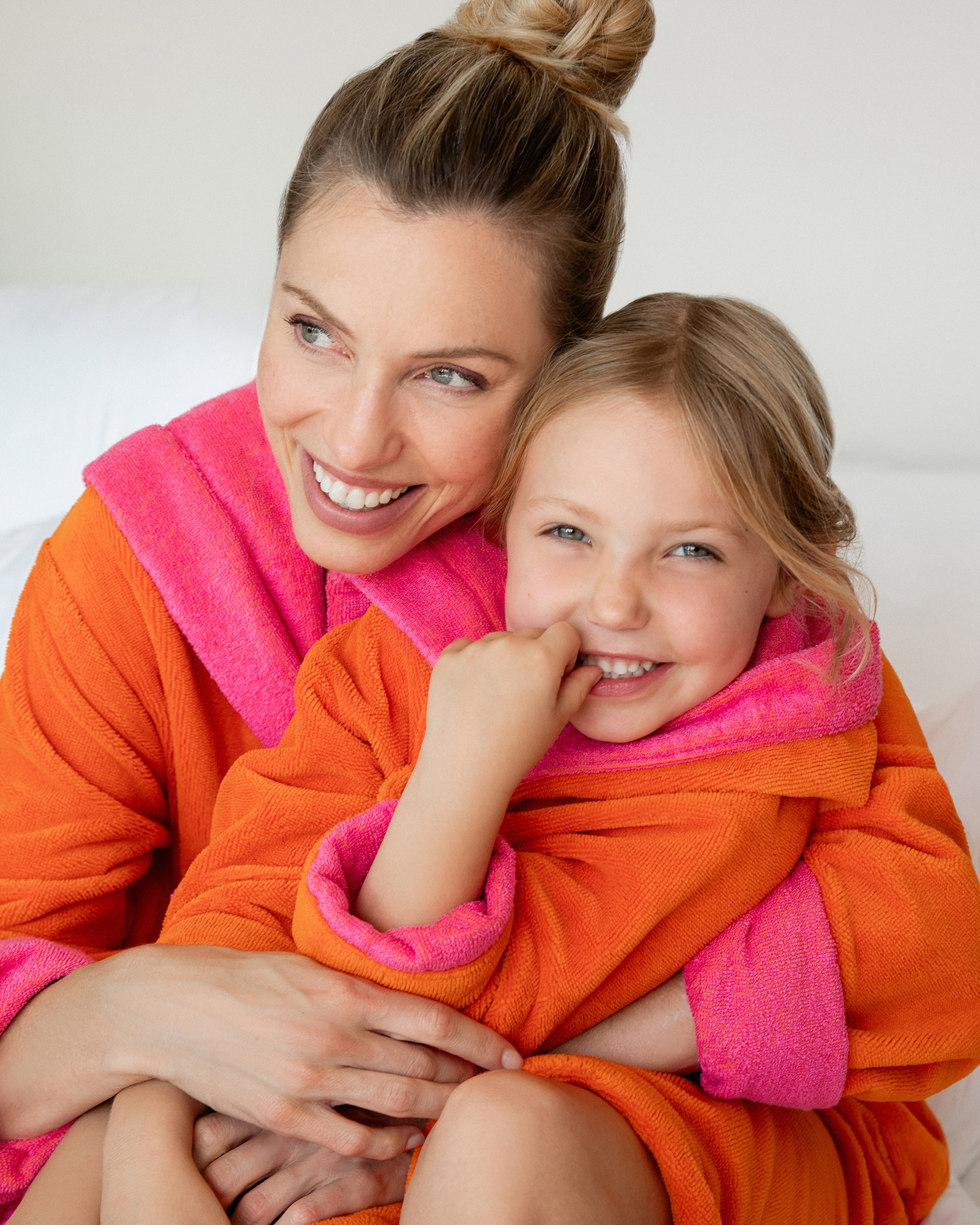 Vossen Bademäntel Kinder Kapuze Bixie electric orange/prim rose - 0006