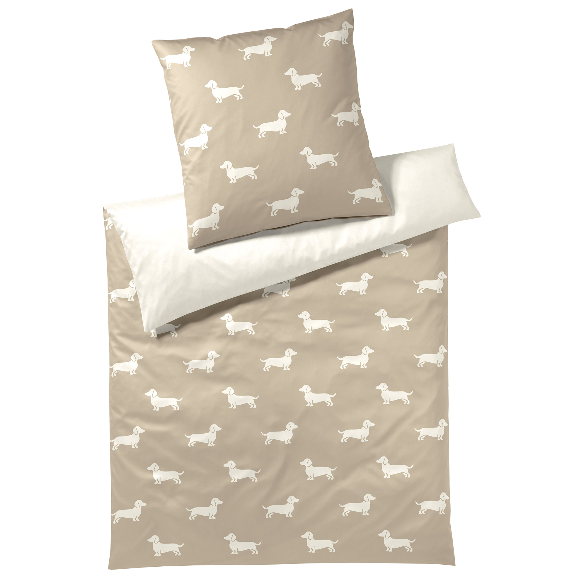 elegante Bettwäsche WE LOVE DOGS Dogs 24540 Natur-Beige - 7