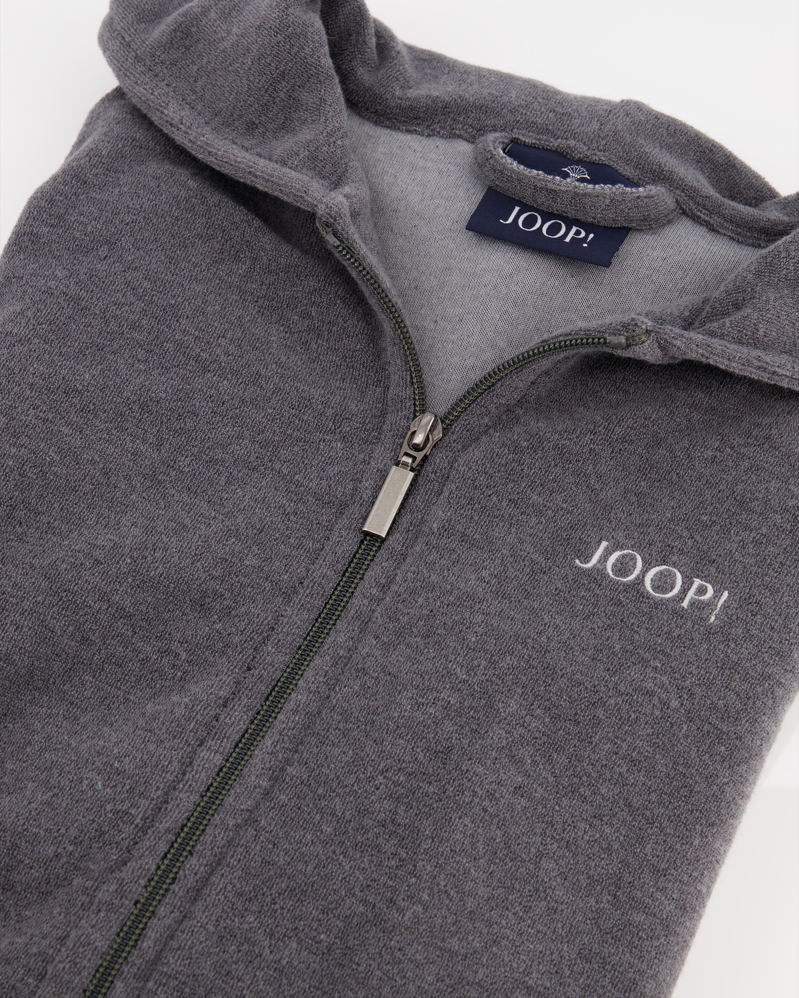 JOOP Active Damen Bademantel Kapuze kurz 1659 - Farbe: Anthrazit - 77 - L