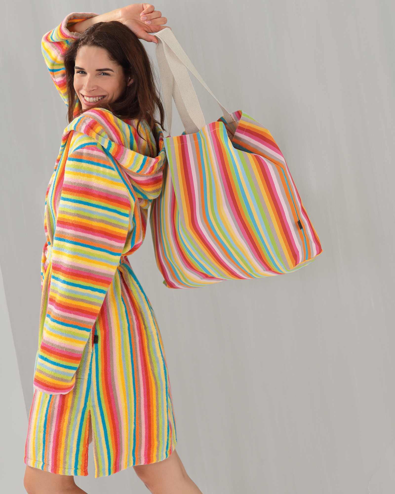 Cawö - Damen Bademantel Life Style - Kimono 7080 - Farbe: multicolor - 25 - M