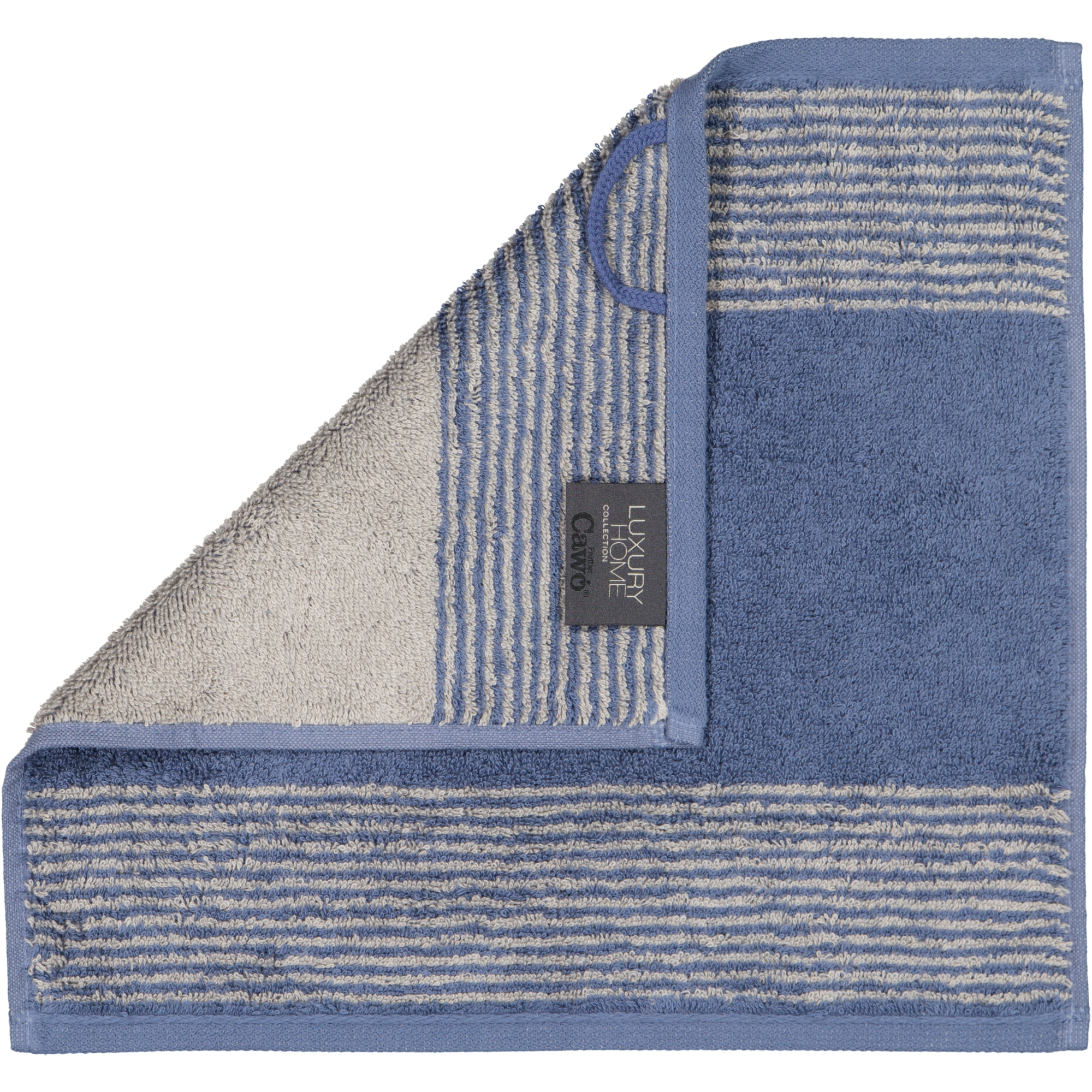 Cawö - Luxury Home Two-Tone 590 - Farbe: nachtblau - 10 - Seiflappen 30x30 cm