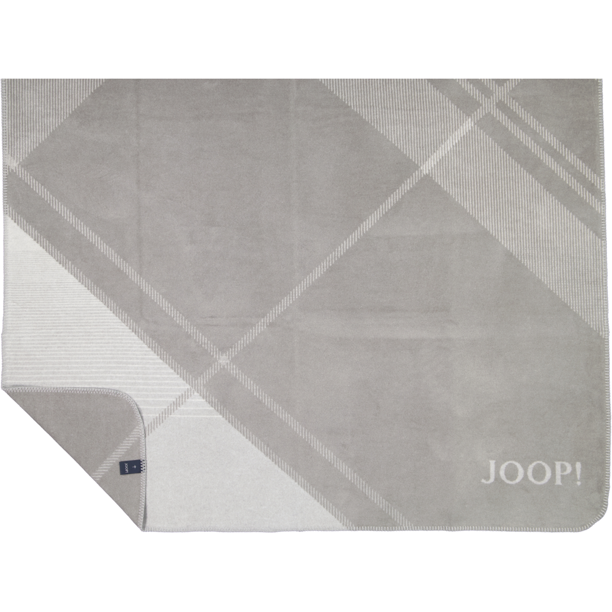 JOOP! Wohndecke Checks - Größe: 150x200 cm - Farbe: Silber-Natur