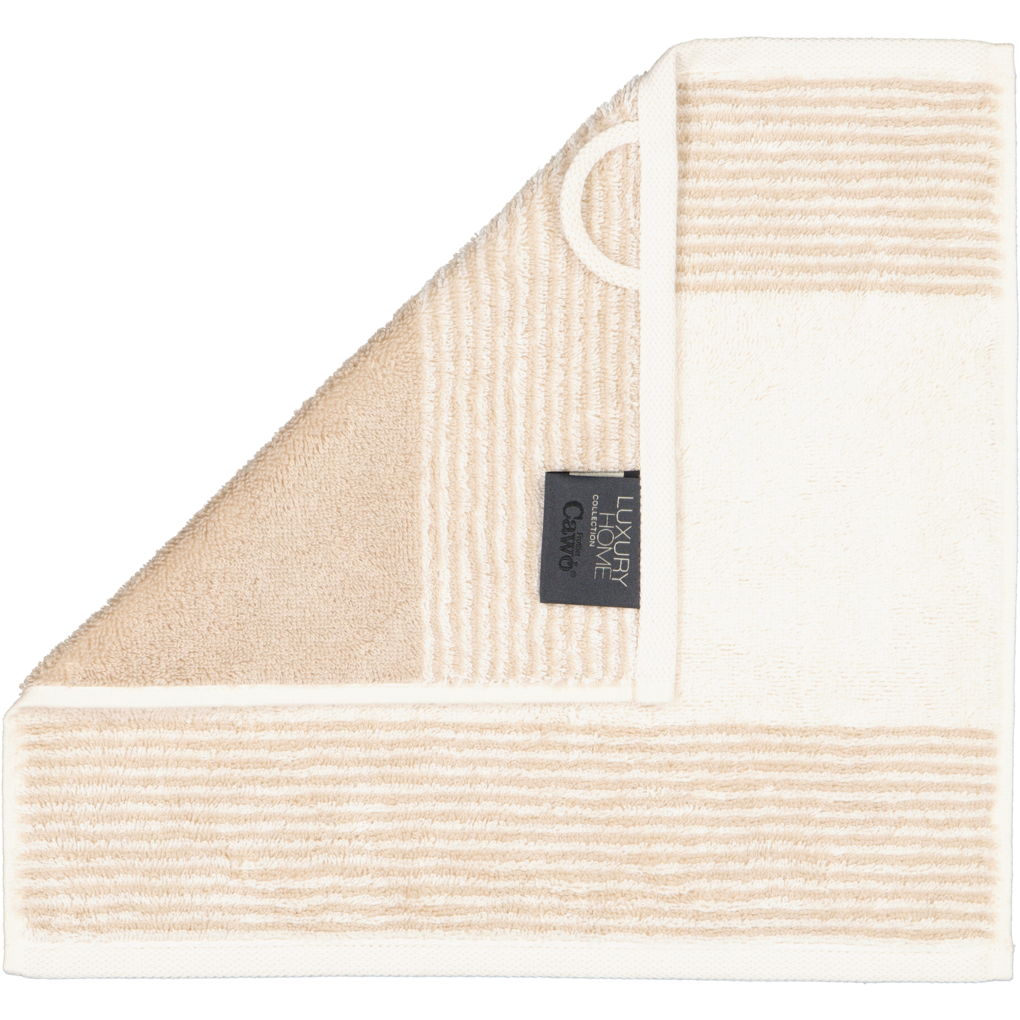 Cawö Handtücher Luxury Home Two-Tone 590 natur - 36 - Seiflappen 30x30 cm
