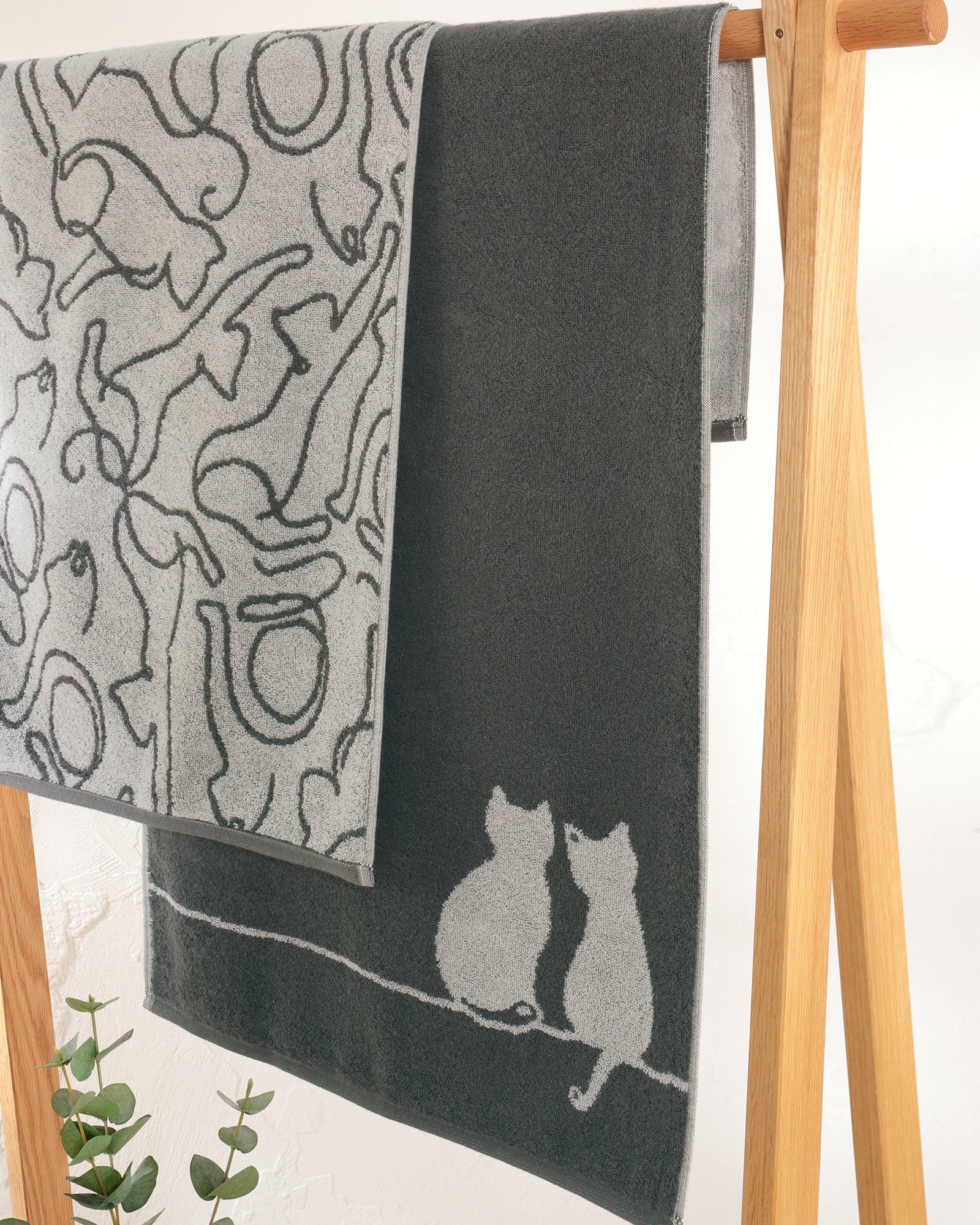Cawö Handtücher CUTE CATS EDITION Cats 6264 platin/weiß - 76