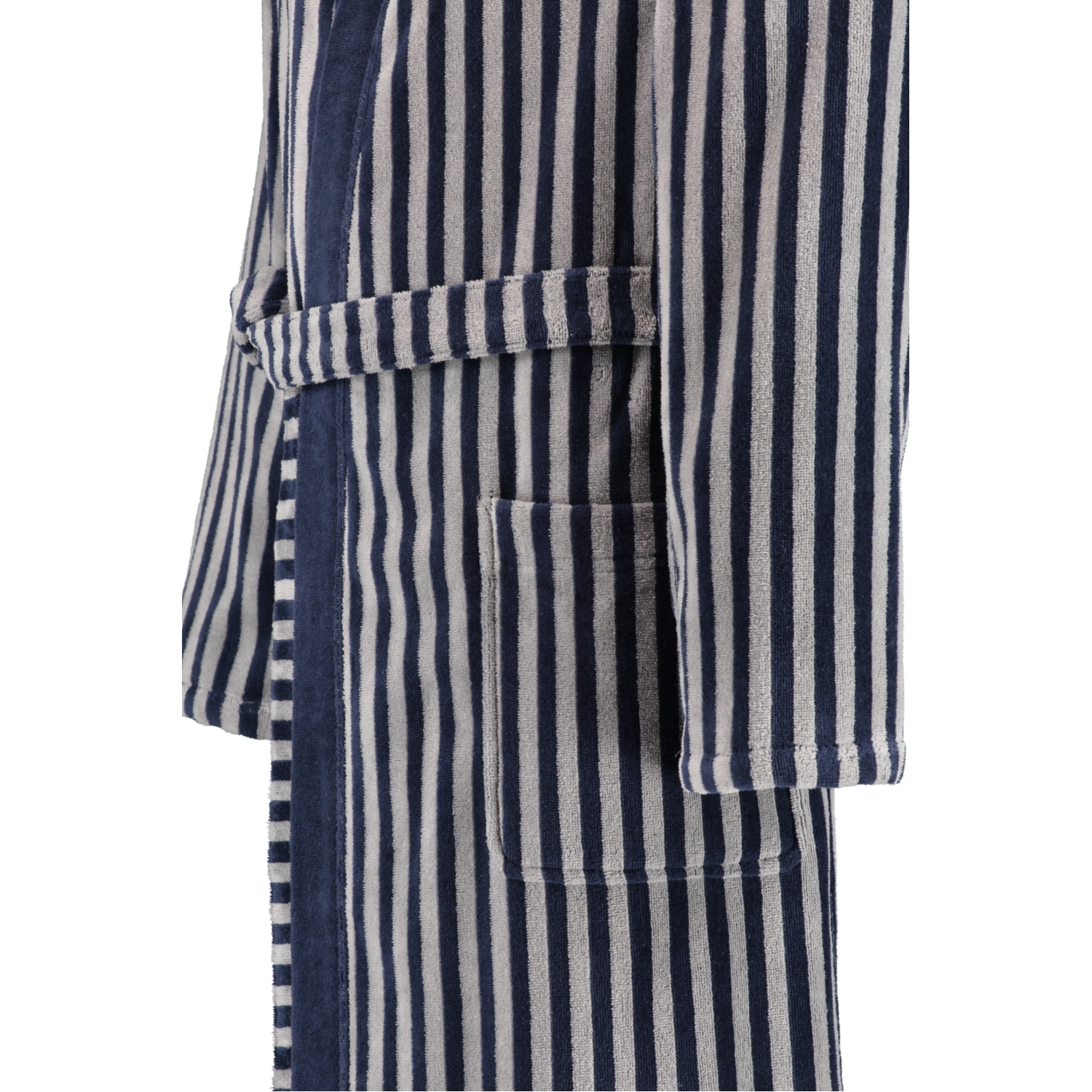 Cawö Bademäntel Herren Kimono Streifen 3833 blau-graphit - 17