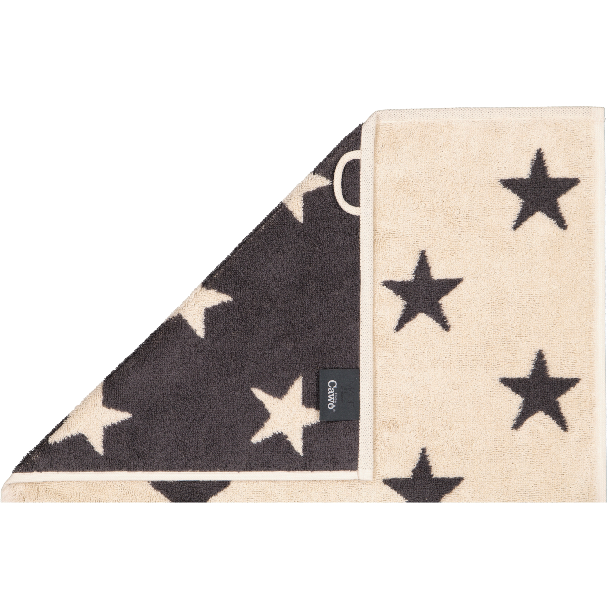 Cawö Handtücher NEW STARS Sterne groß 6260 beige/basalt - 37