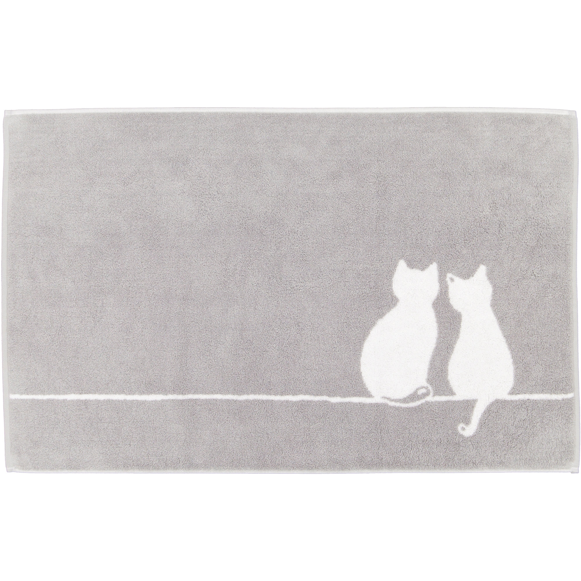 Cawö Badematten CUTE CATS You & Me 6263 platin/weiß - 76 - 50x80 cm