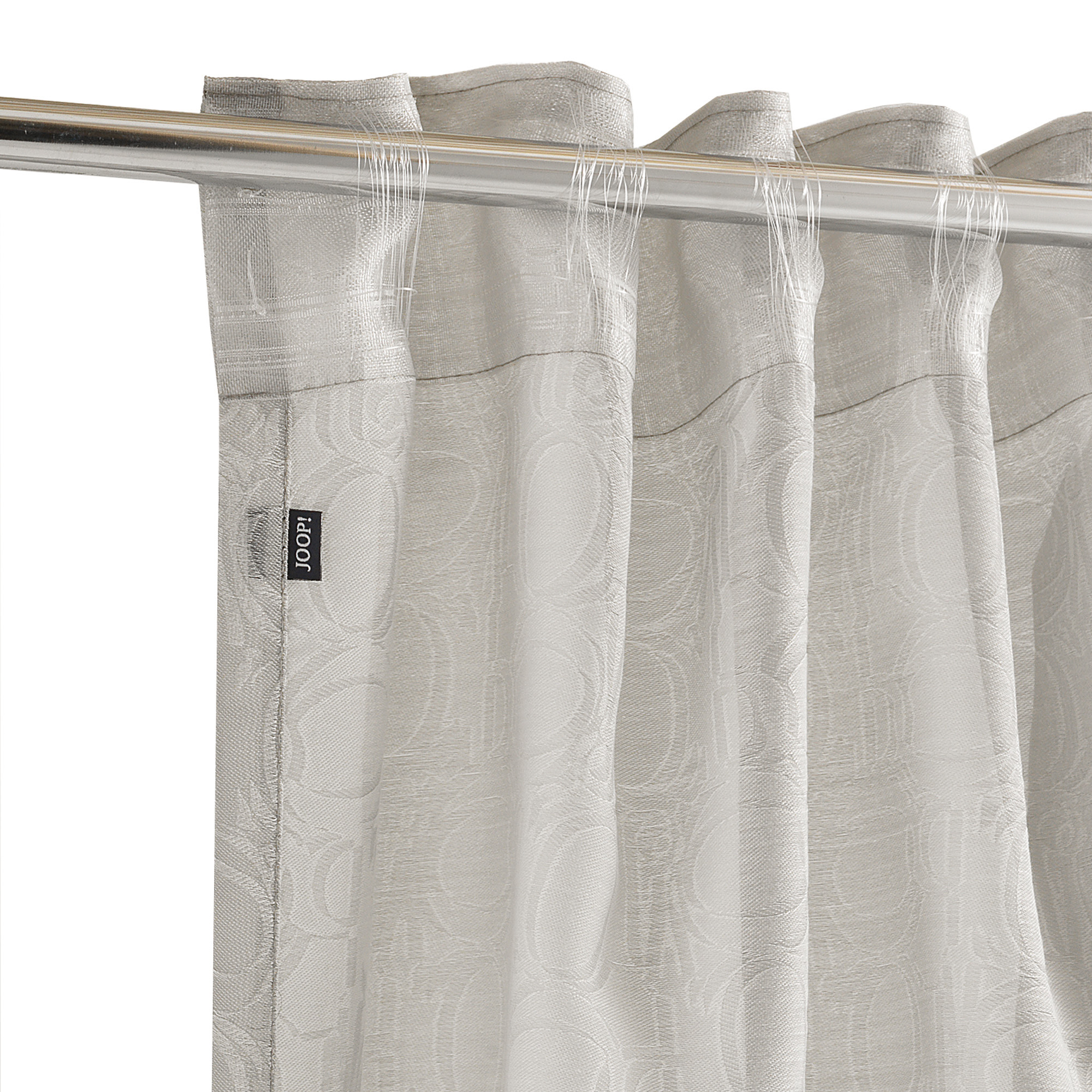 JOOP! Vorhang Gardine Ornament Allover - verdecktes Schlaufenband - Größe: 130x250 cm - Farbe: Grau - 010