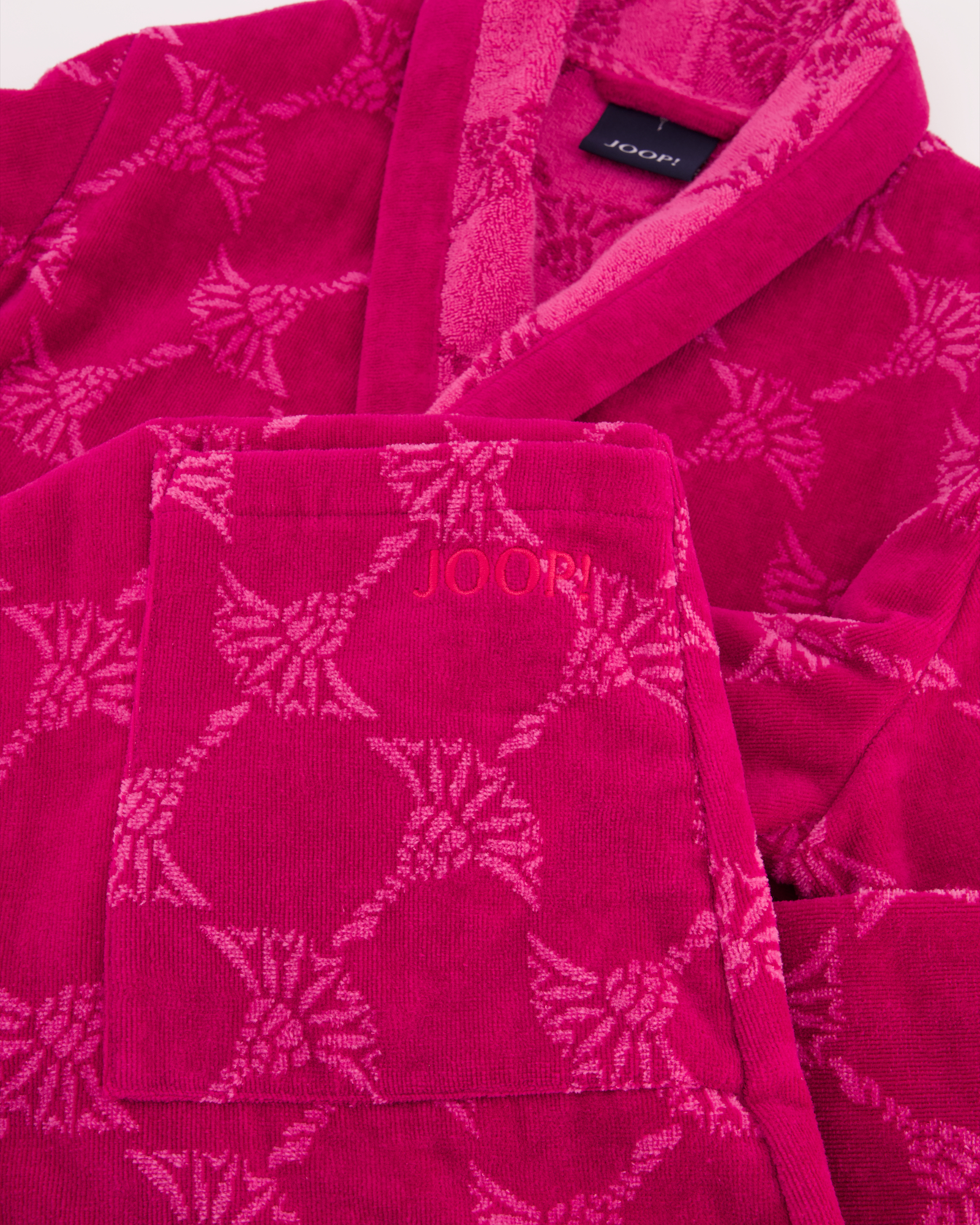 JOOP! Damen Bademantel Cornflower - Schalkragen 1645 - Farbe: Cassis - 22 - M