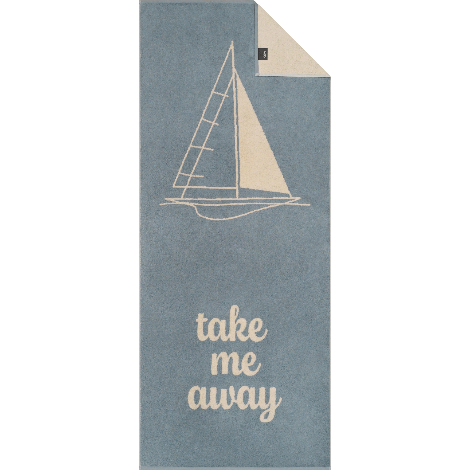 Cawö Saunatücher Postcard Towels TRAVEL Sailing boat 6288 nordic blue - 13 - Saunatuch 70x180 cm