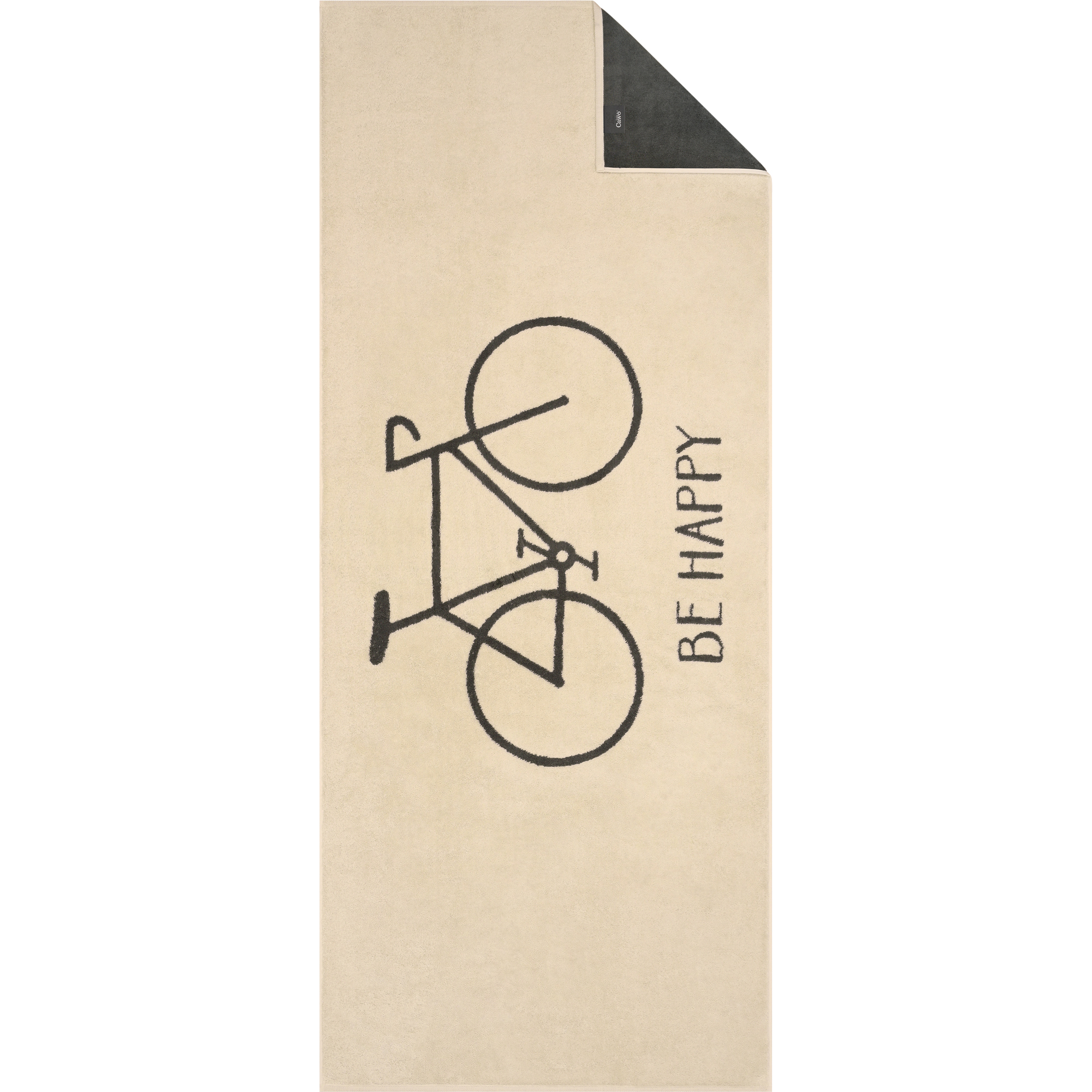 Cawö Saunatücher Postcard Towels TRAVEL Bicycle 6287 beige - 37 - Saunatuch 70x180 cm