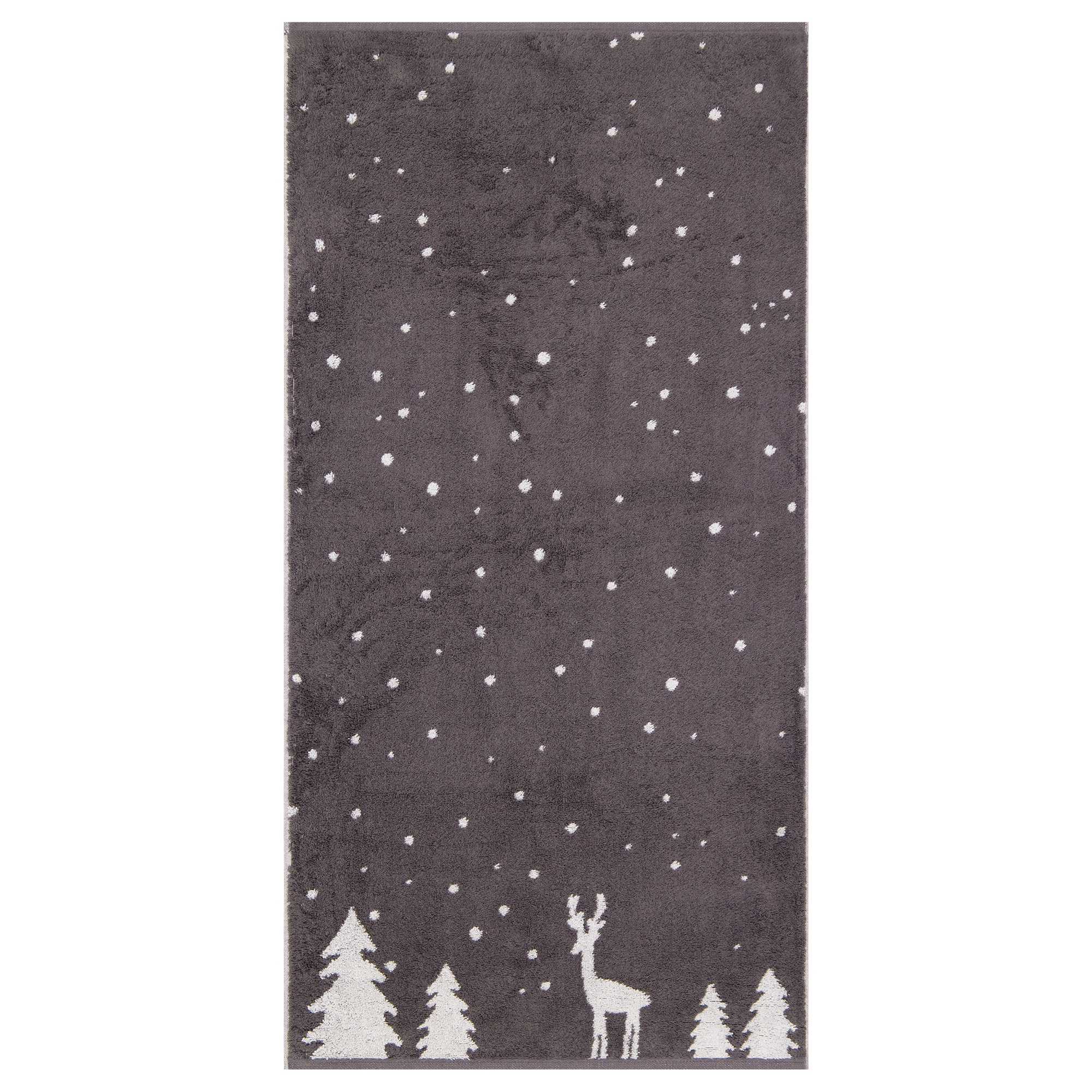 Cawö Handtücher WINTER EDITION Rudi im Schnee 6271 basalt/platin - 77