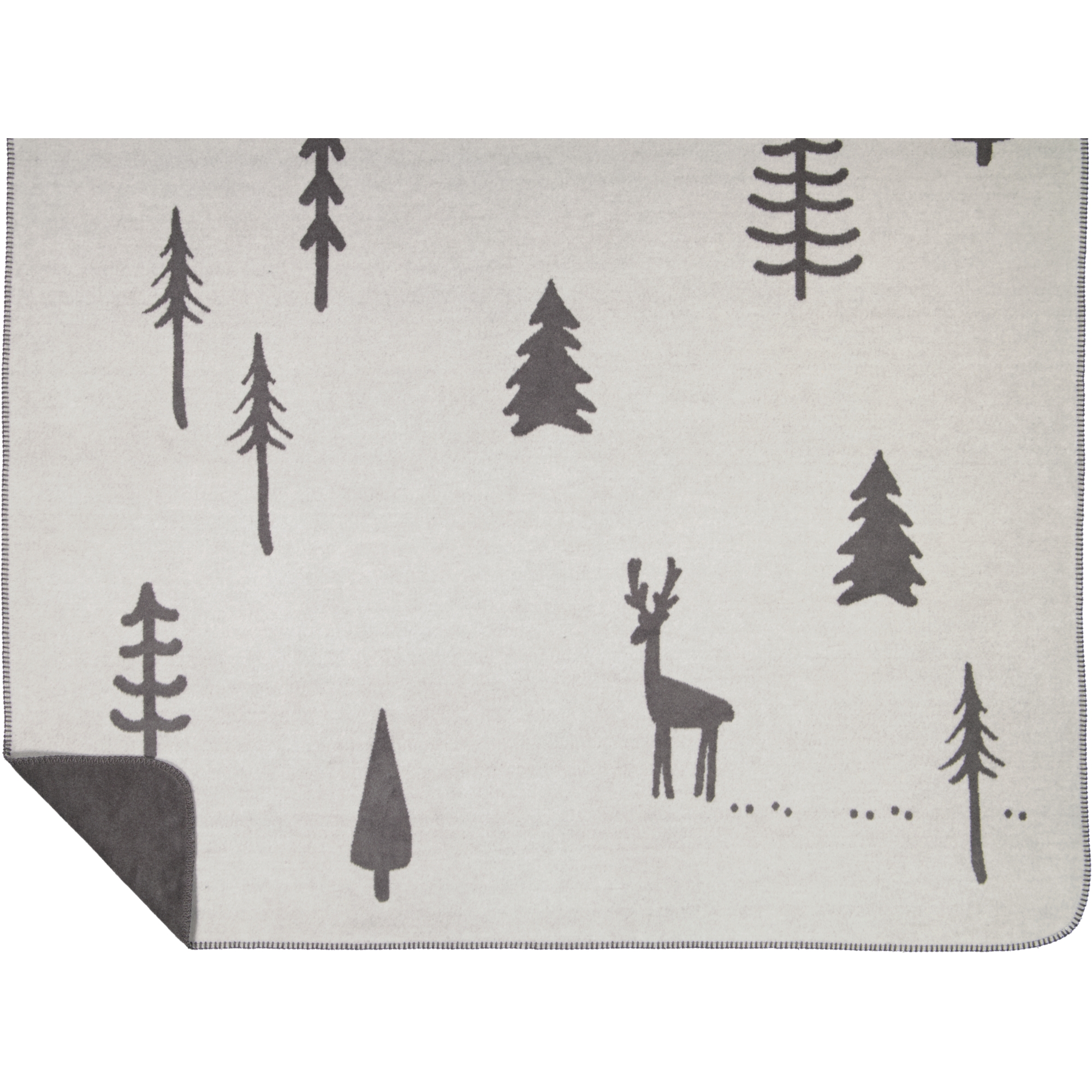 Cawö Wohndecken WINTER EDITION Tannen 62730 stein/anthrazit - 70 - 150x200 cm
