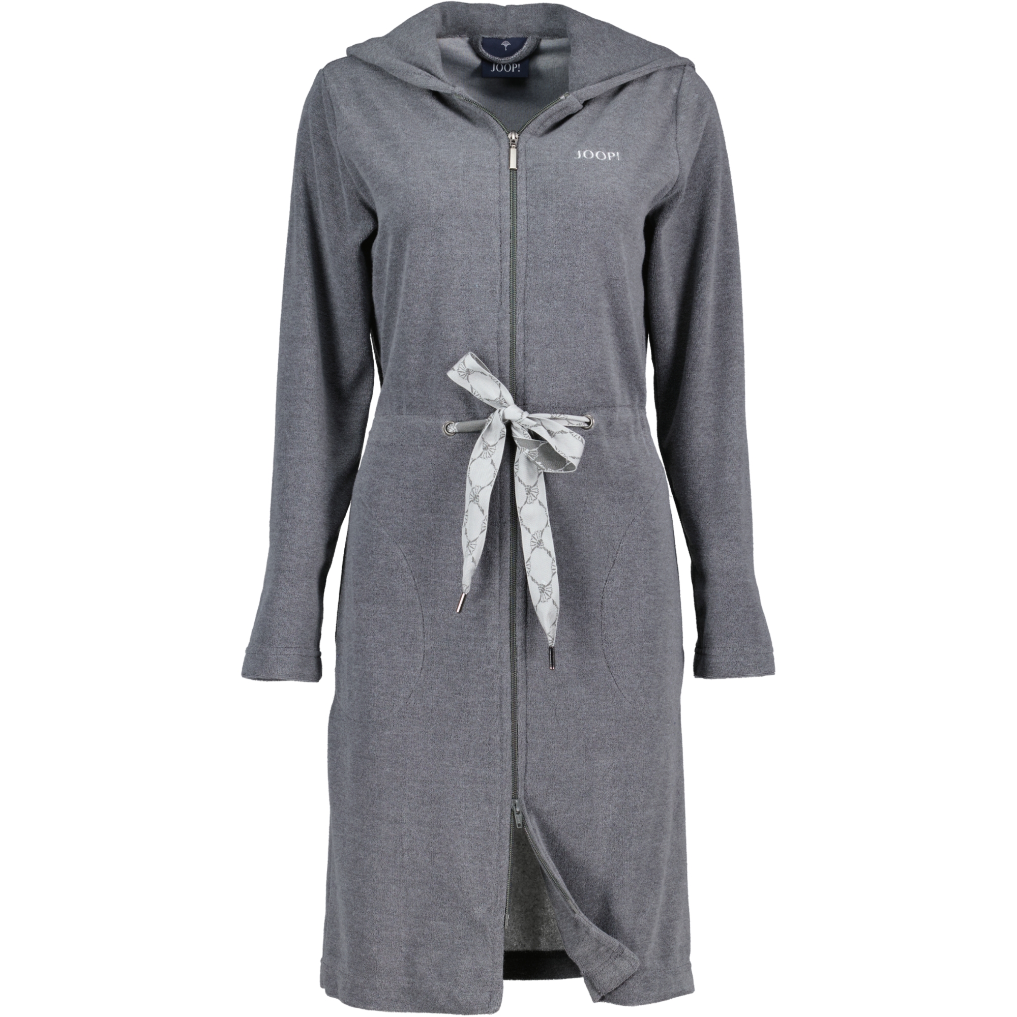 JOOP Active Damen Bademantel Kapuze kurz 1659 - Farbe: Anthrazit - 77 - L