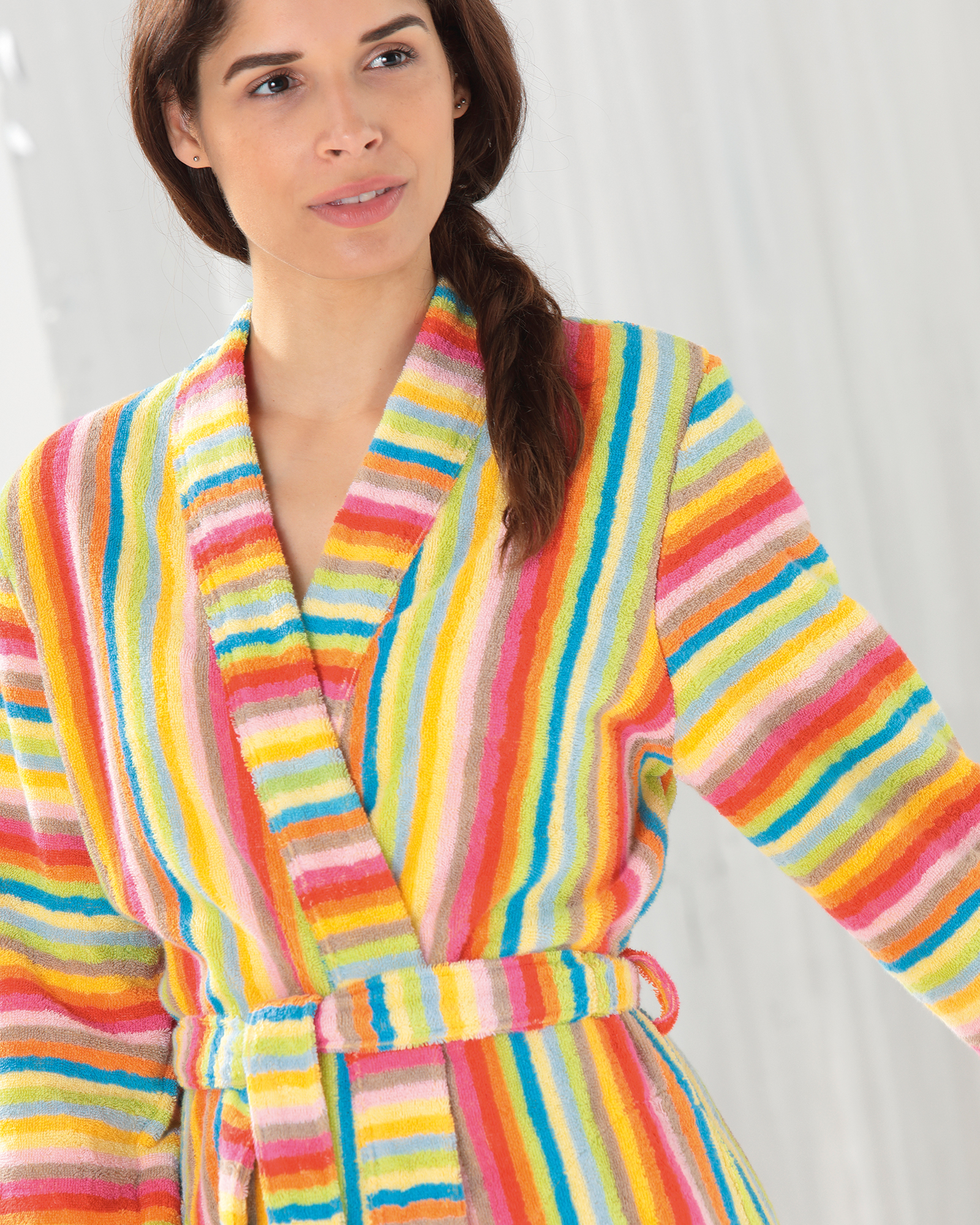 Cawö - Damen Bademantel Life Style - Kimono 7080 - Farbe: multicolor - 25 - M