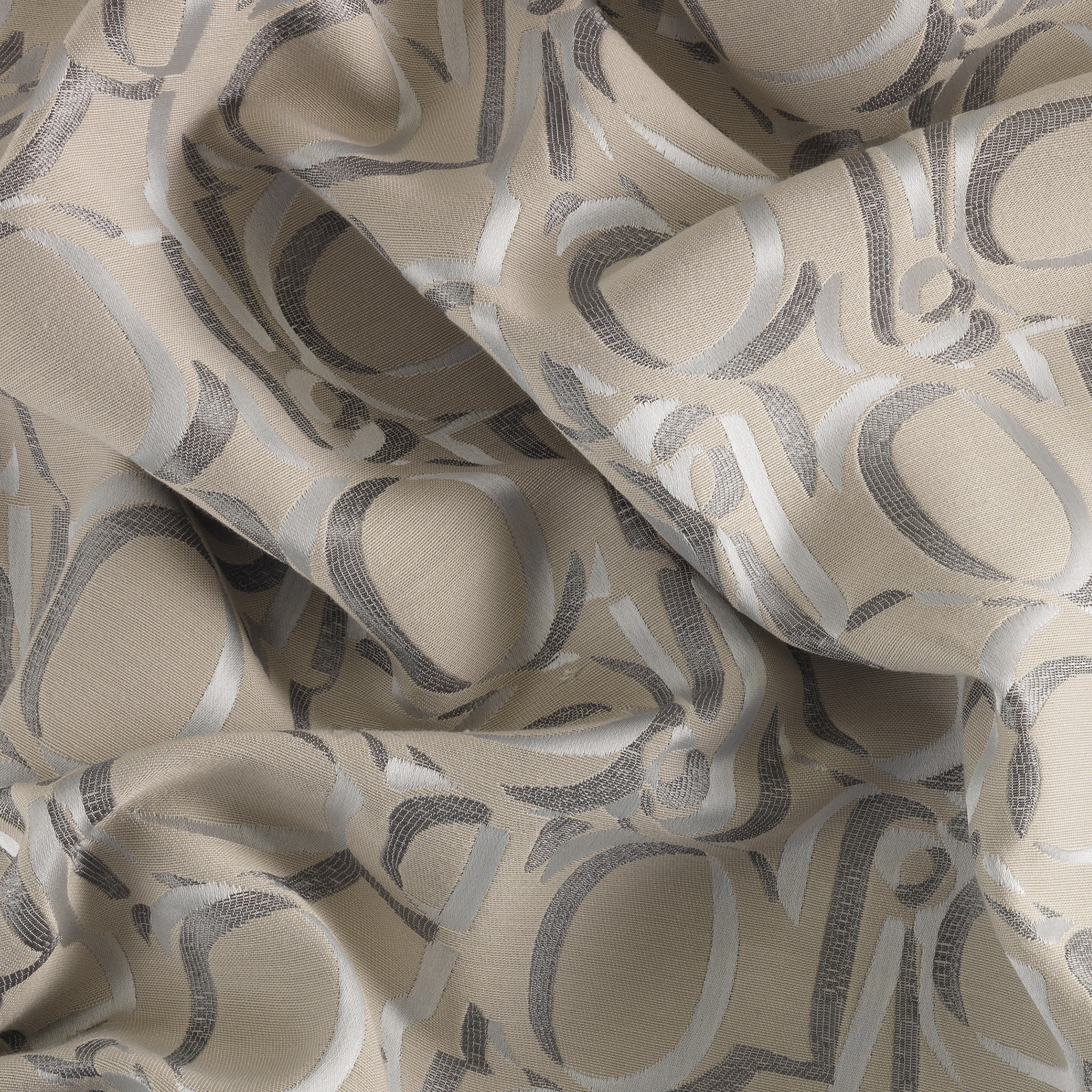 JOOP! Vorhang Gardine Ornament mit Ösen - Größe: 140x250 cm - Farbe: Beige - 030