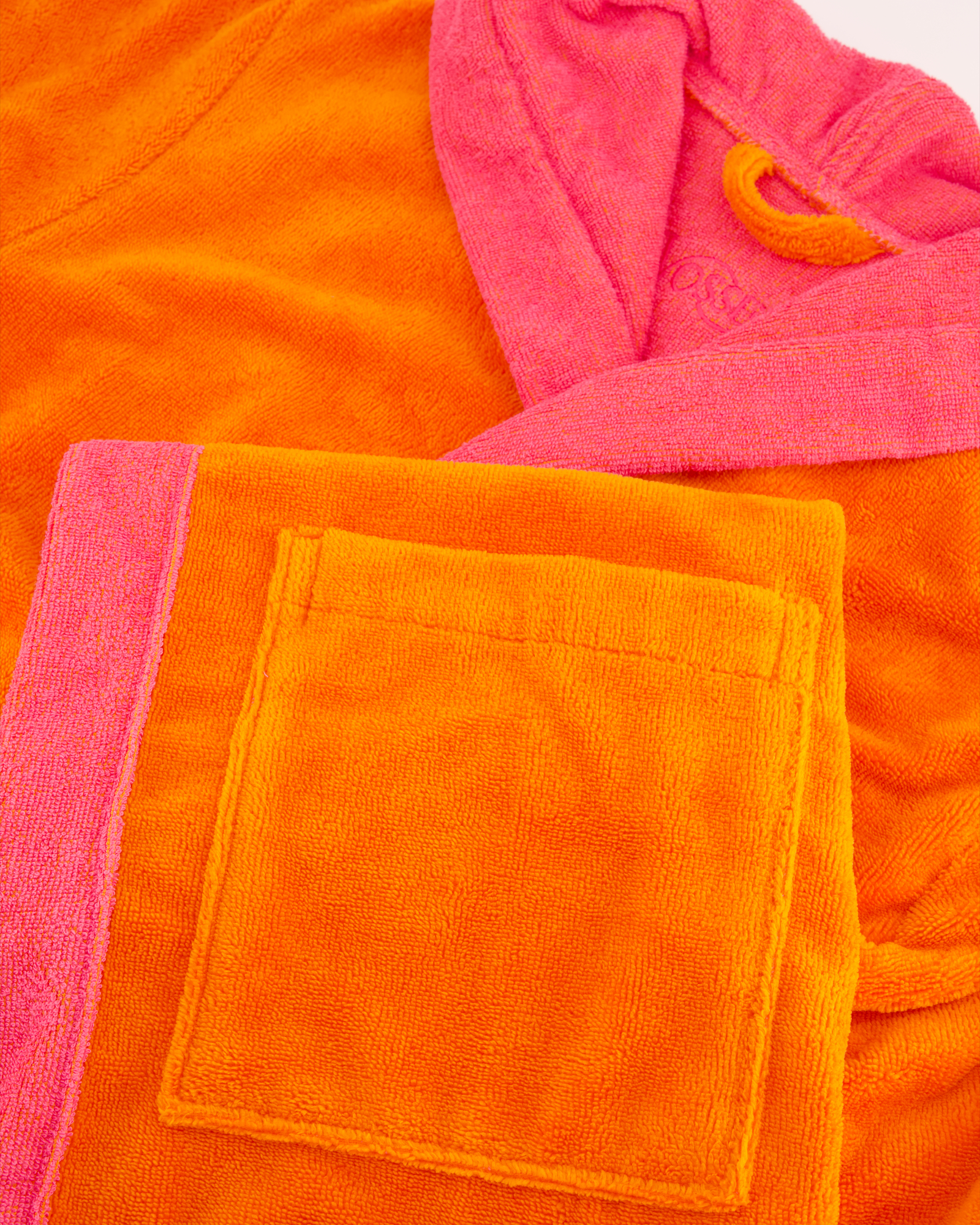 Vossen Bademäntel unisex Kapuze Poppy electric orange/prim rose - 0033 - XXL