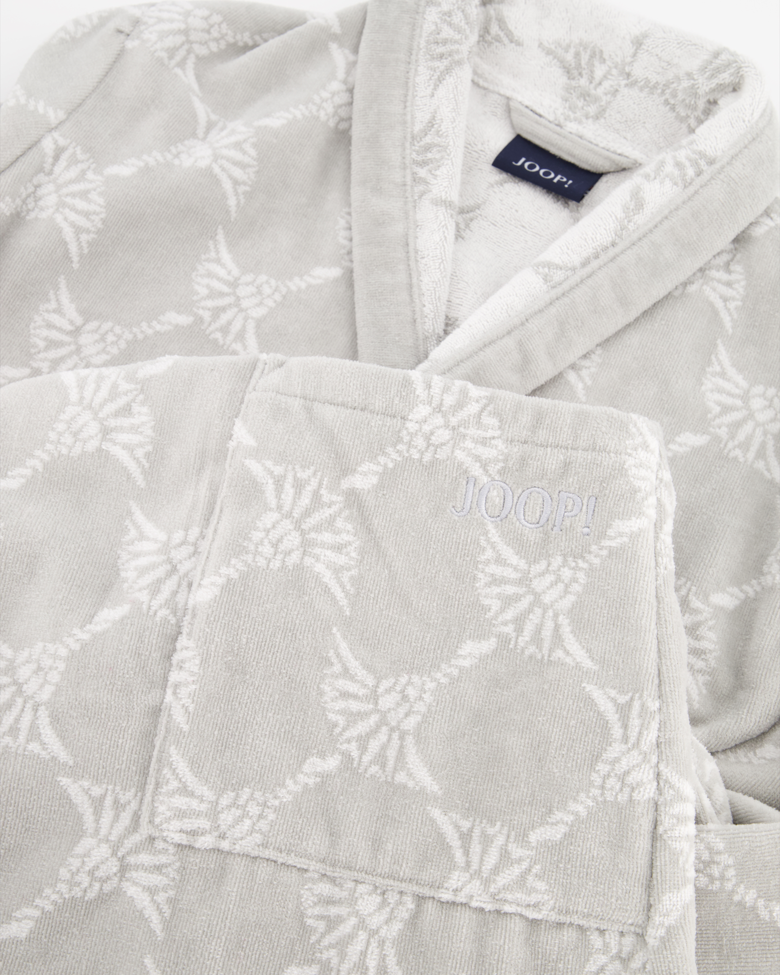 JOOP! Damen Bademantel Cornflower - Schalkragen 1645 - Farbe: Silber - 76 - S