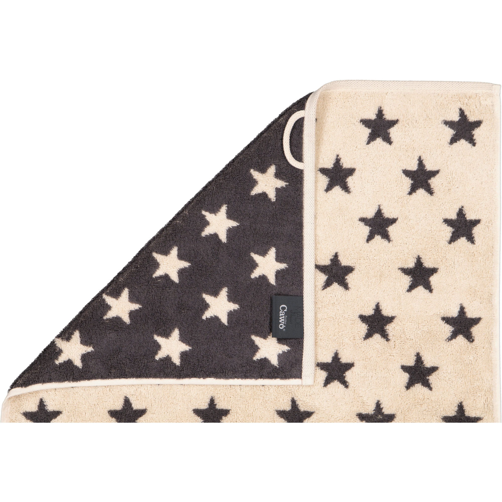 Cawö Handtücher NEW STARS Sterne klein 6261 beige/basalt - 37
