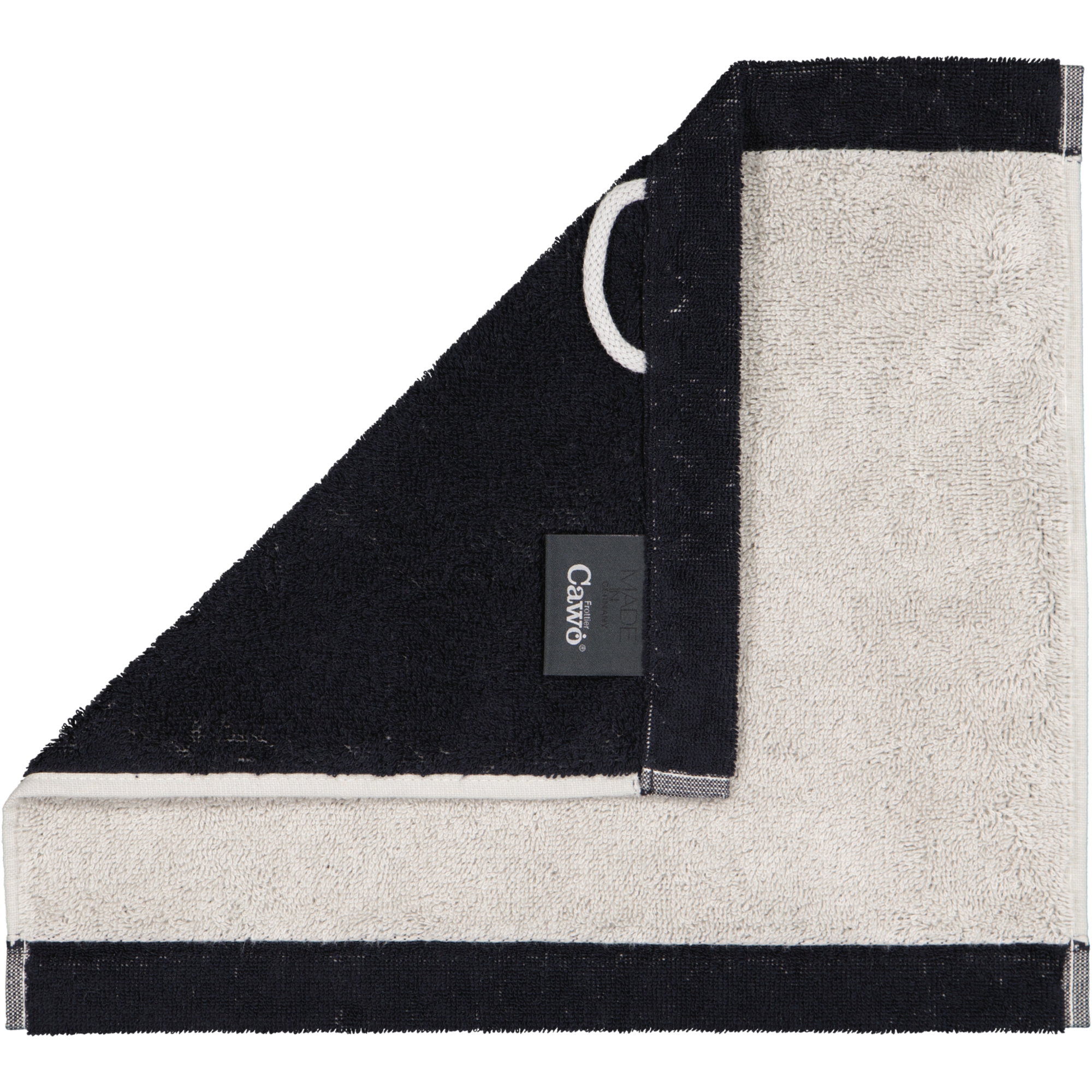 Cawö Handtücher Lifestyle Splash 7071 platin/schwarz - 79 - Seiflappen 30x30 cm