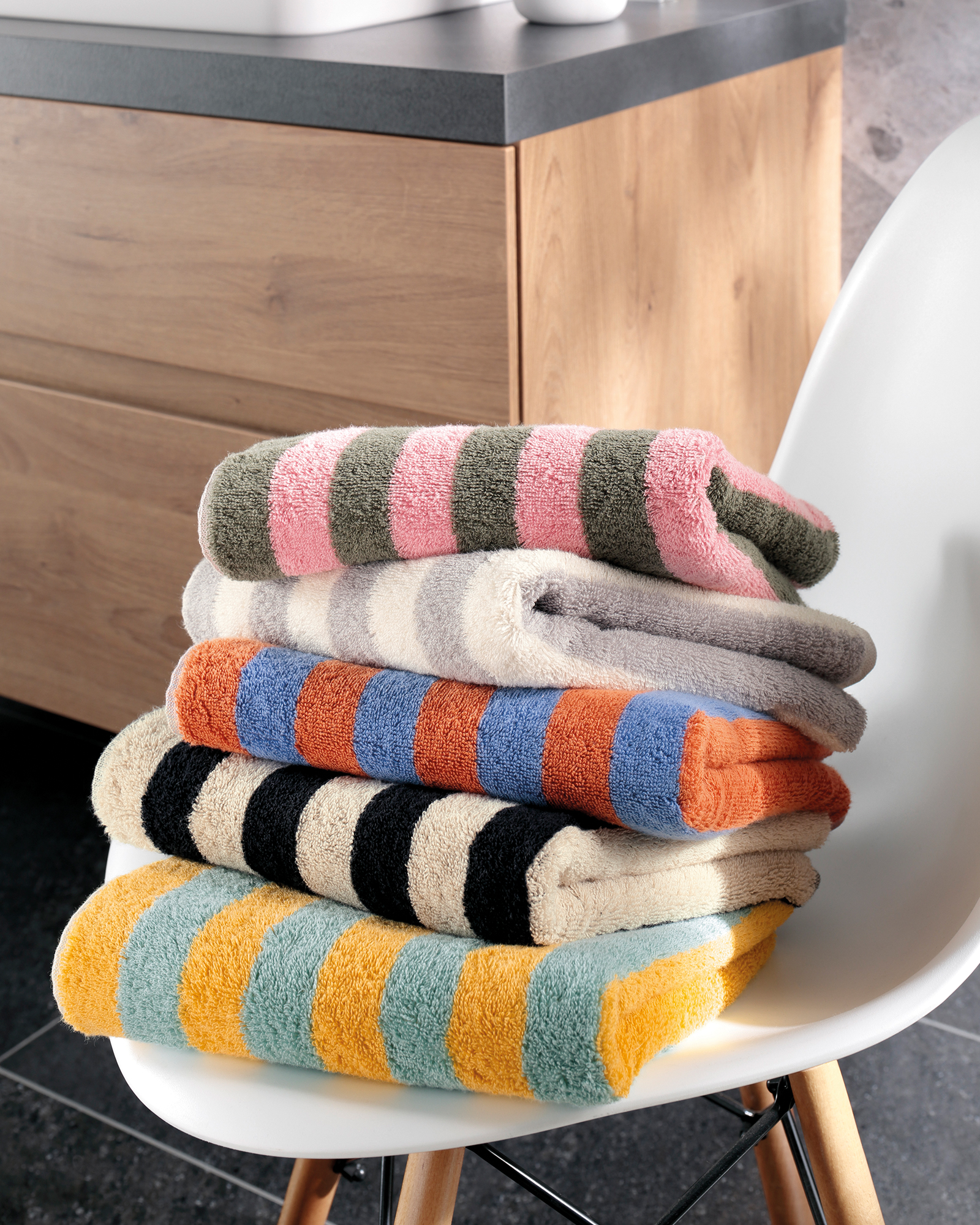 Cawö Handtücher Bold Streifen 6277 schwarz/beige - 93