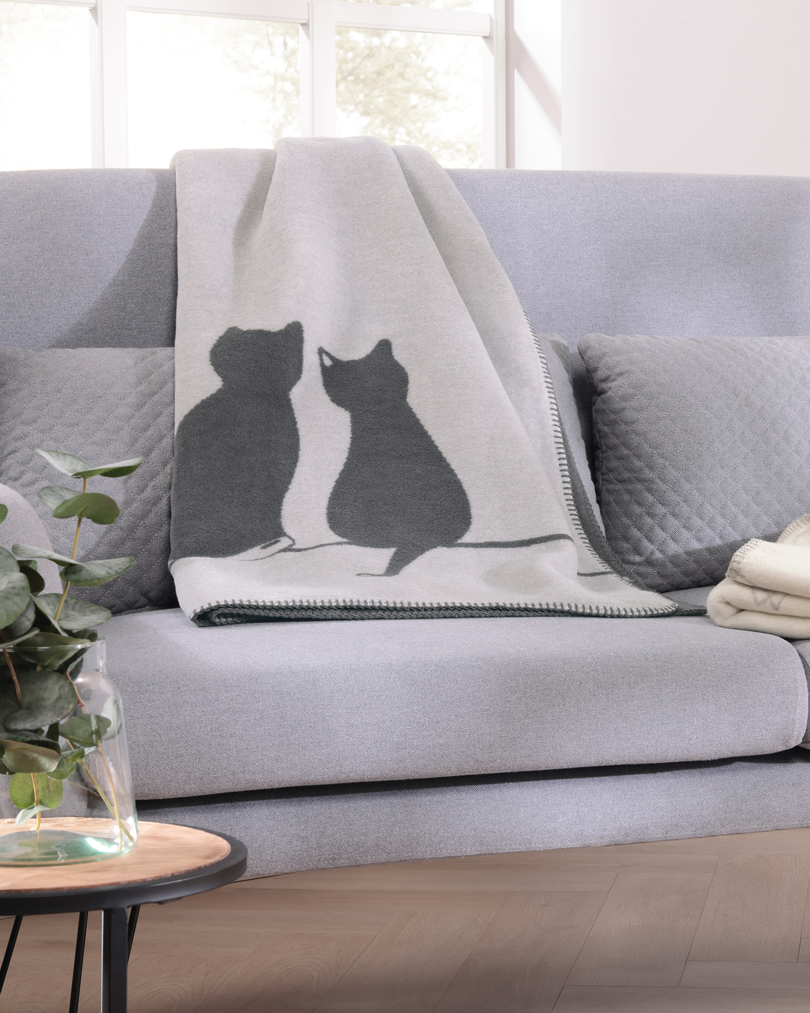 Cawö Badematten CUTE CATS You & Me 6263 platin/weiß - 76 - 50x80 cm