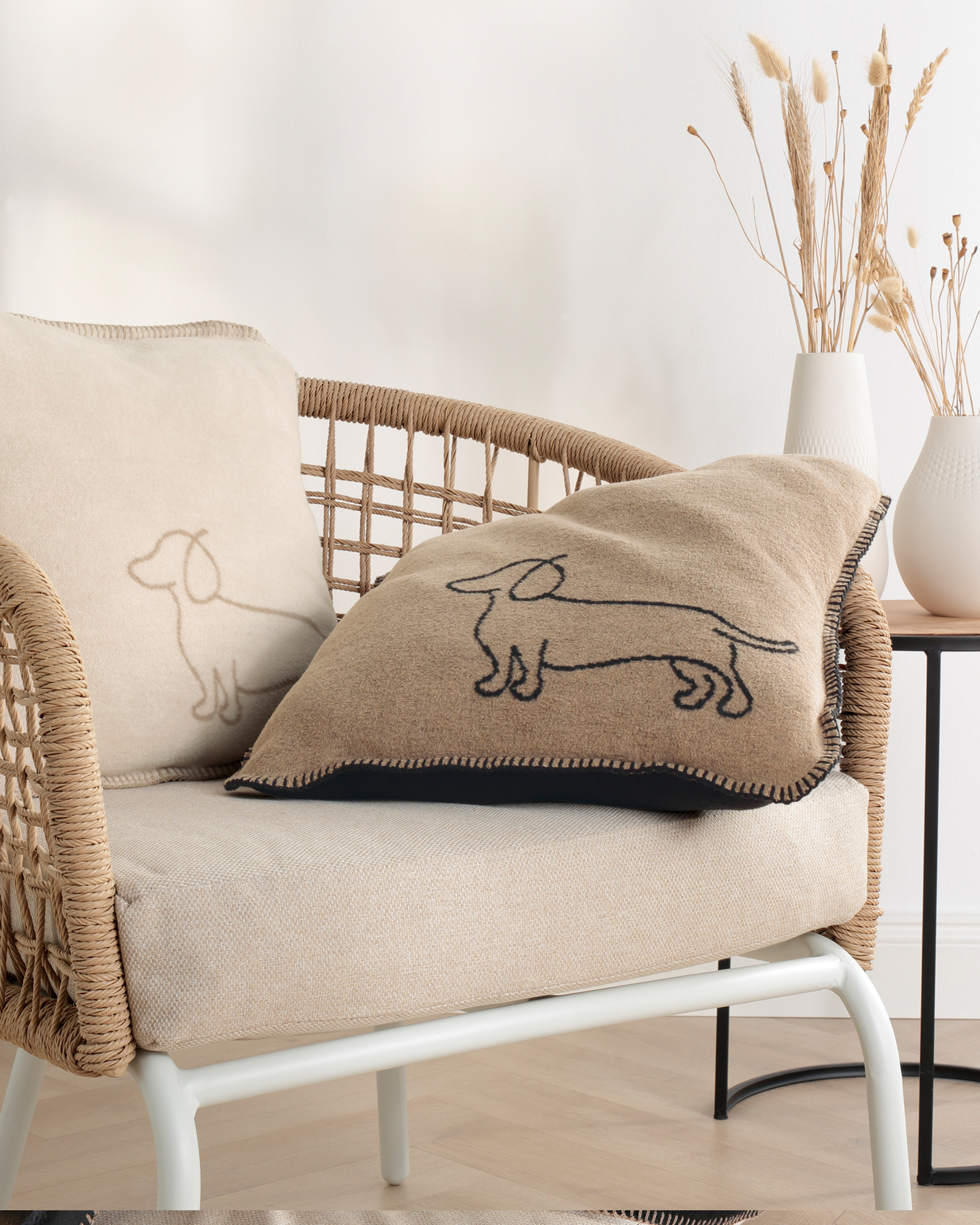 Cawö Home Geschirrtücher Cuisine WE LOVE DOGS Companion 6248 schwarz/beige - 93 - 50x70 cm