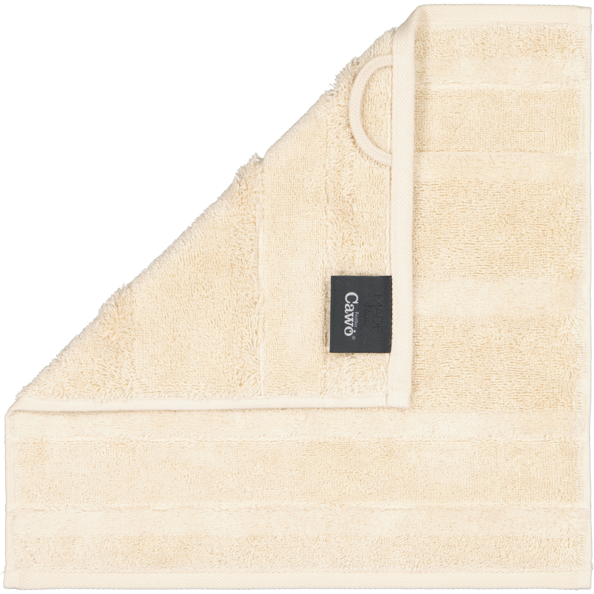Cawö Handtücher Noblesse2 Uni 1002 beige - 370 - Seiflappen 30x30 cm