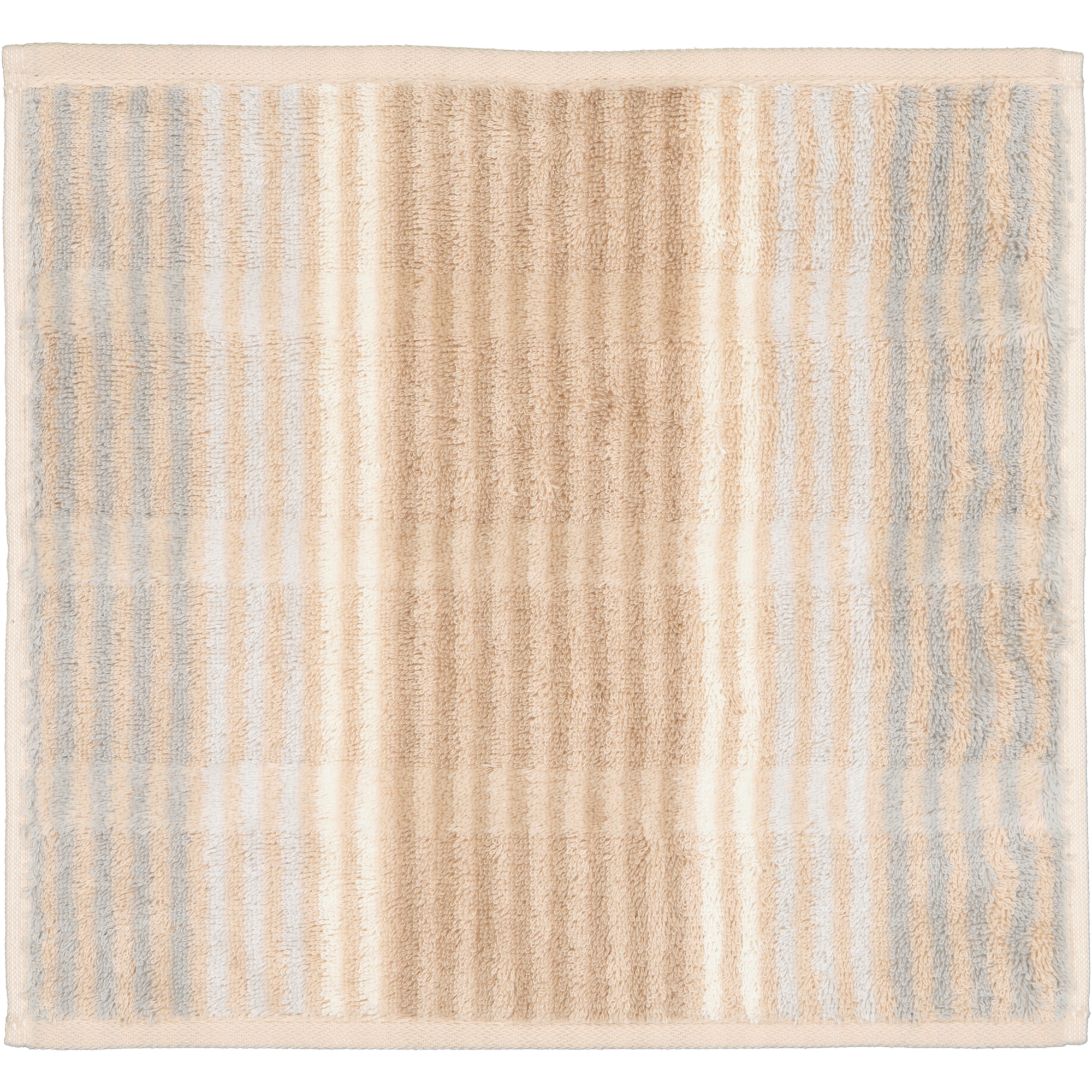 Cawö - Noblesse Cashmere Streifen 1056 - Farbe: sand - 33 - Seiflappen 30x30 cm