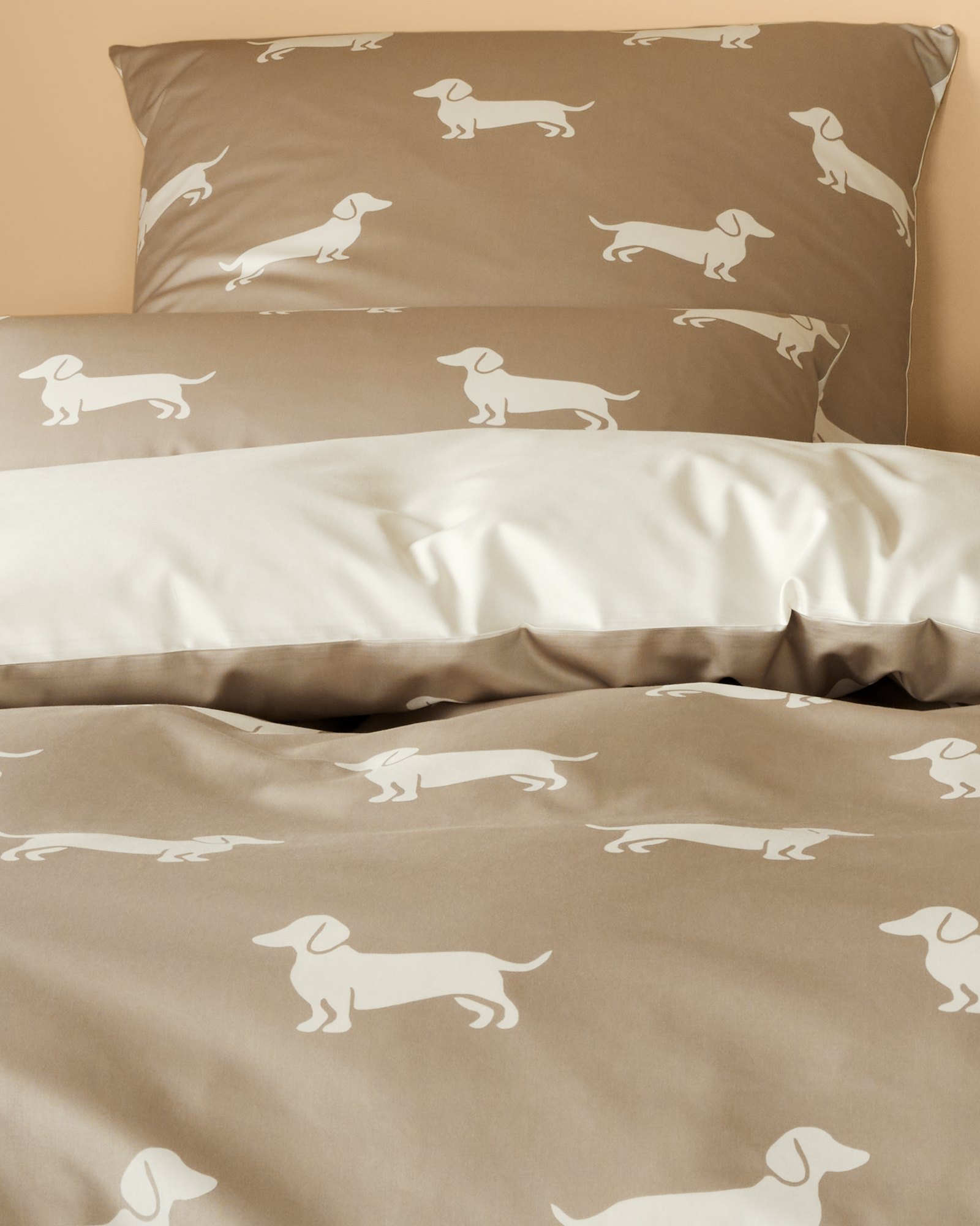 elegante Bettwäsche WE LOVE DOGS Dogs 24540 Natur-Beige - 7