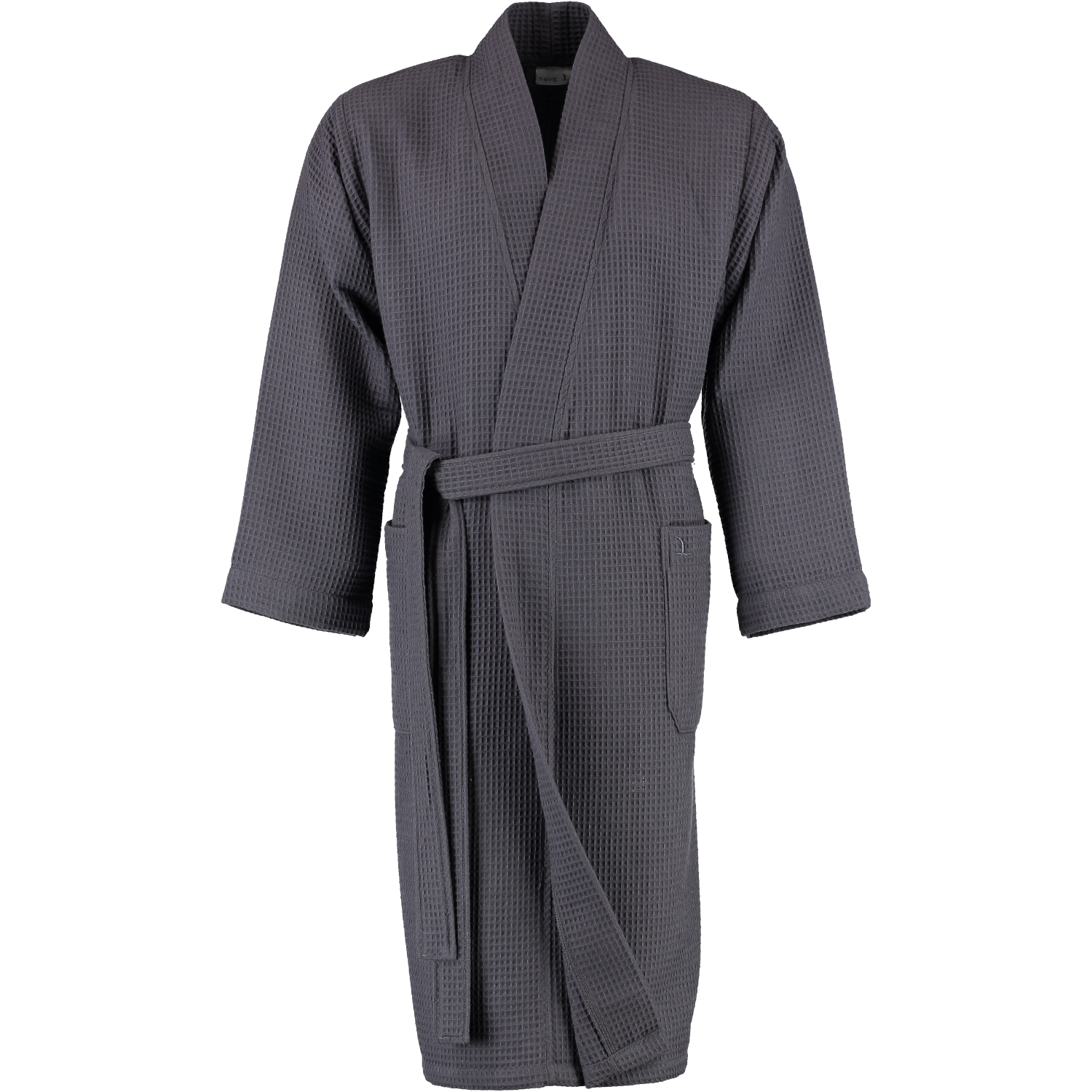 Graphit Grau Möve Bademantel Kimono " Homewear"  Waffelpiquée Farbe 